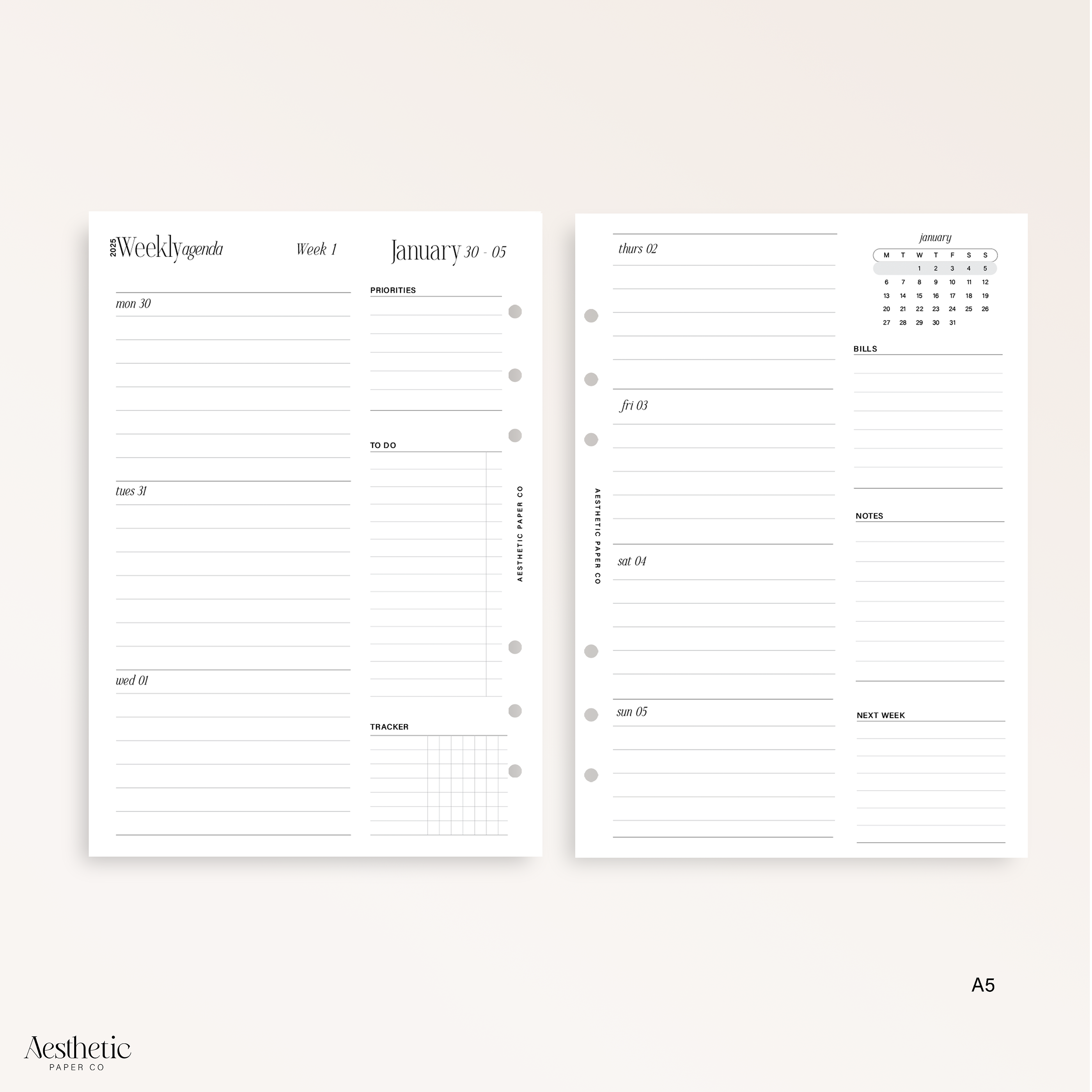 2025 WEEK ON TWO PAGE | WO2P