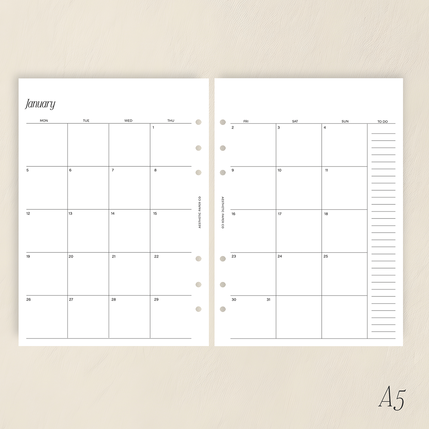 2026 MONTH ON TWO PAGE - MO2P | PDF