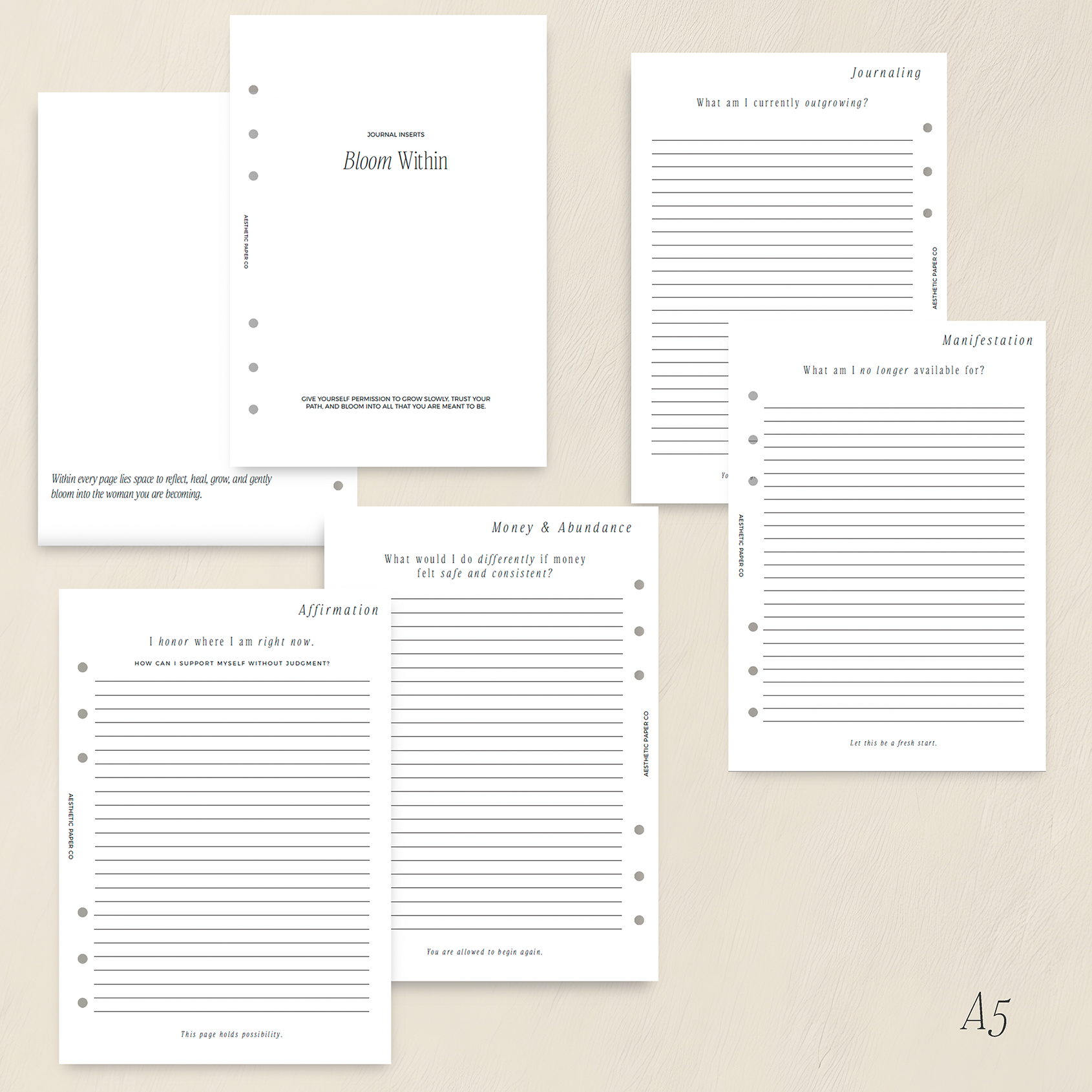 BLOOM WITHIN | JOURNALING PROMPTS | INSERTS