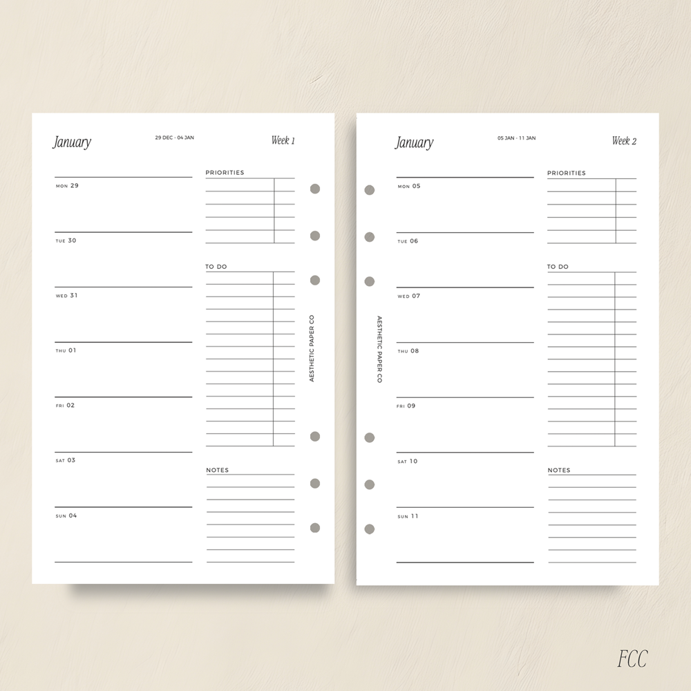 2026 WEEK ON ONE PAGE | WO1P