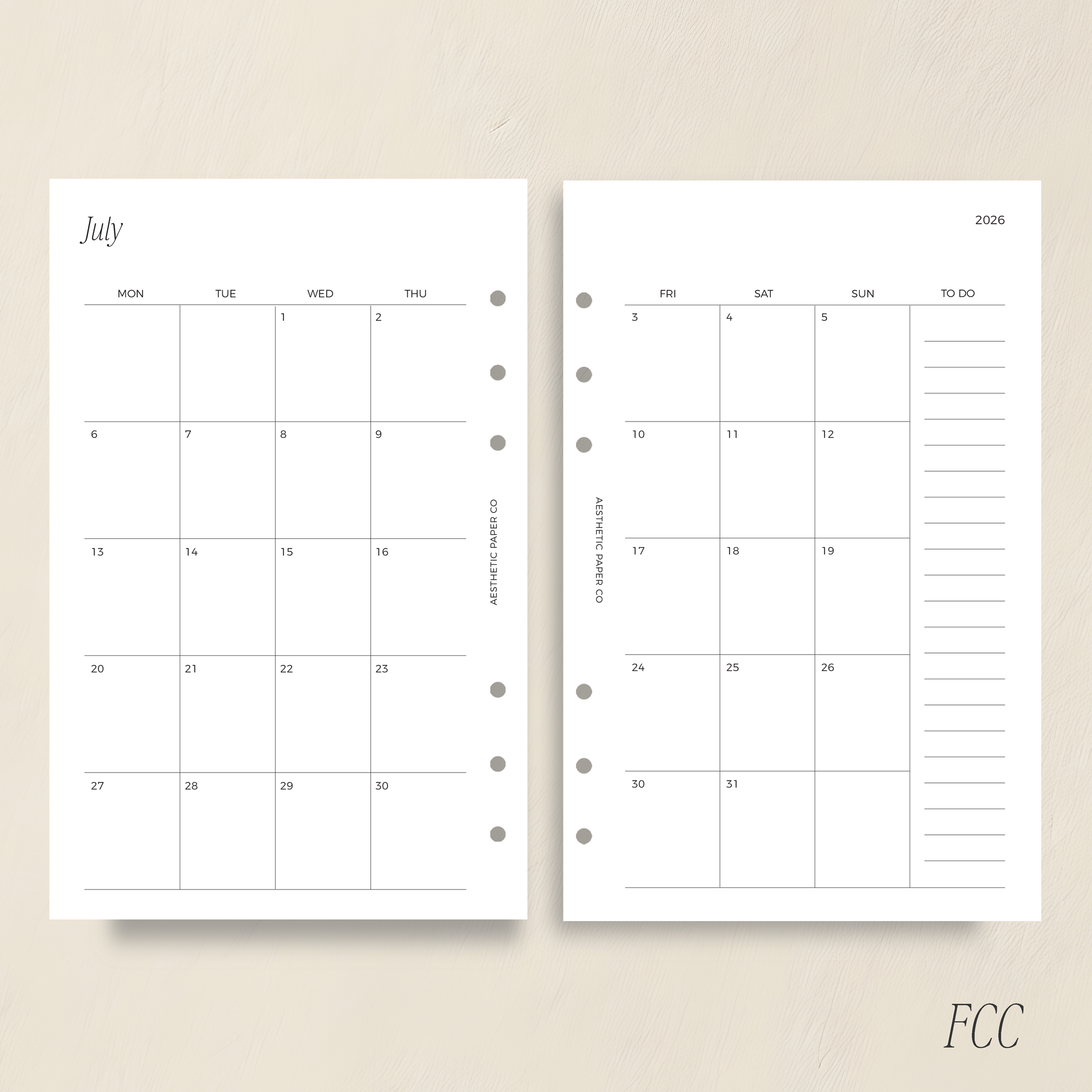 2026/27 MONTH ON TWO PAGE | MO2P