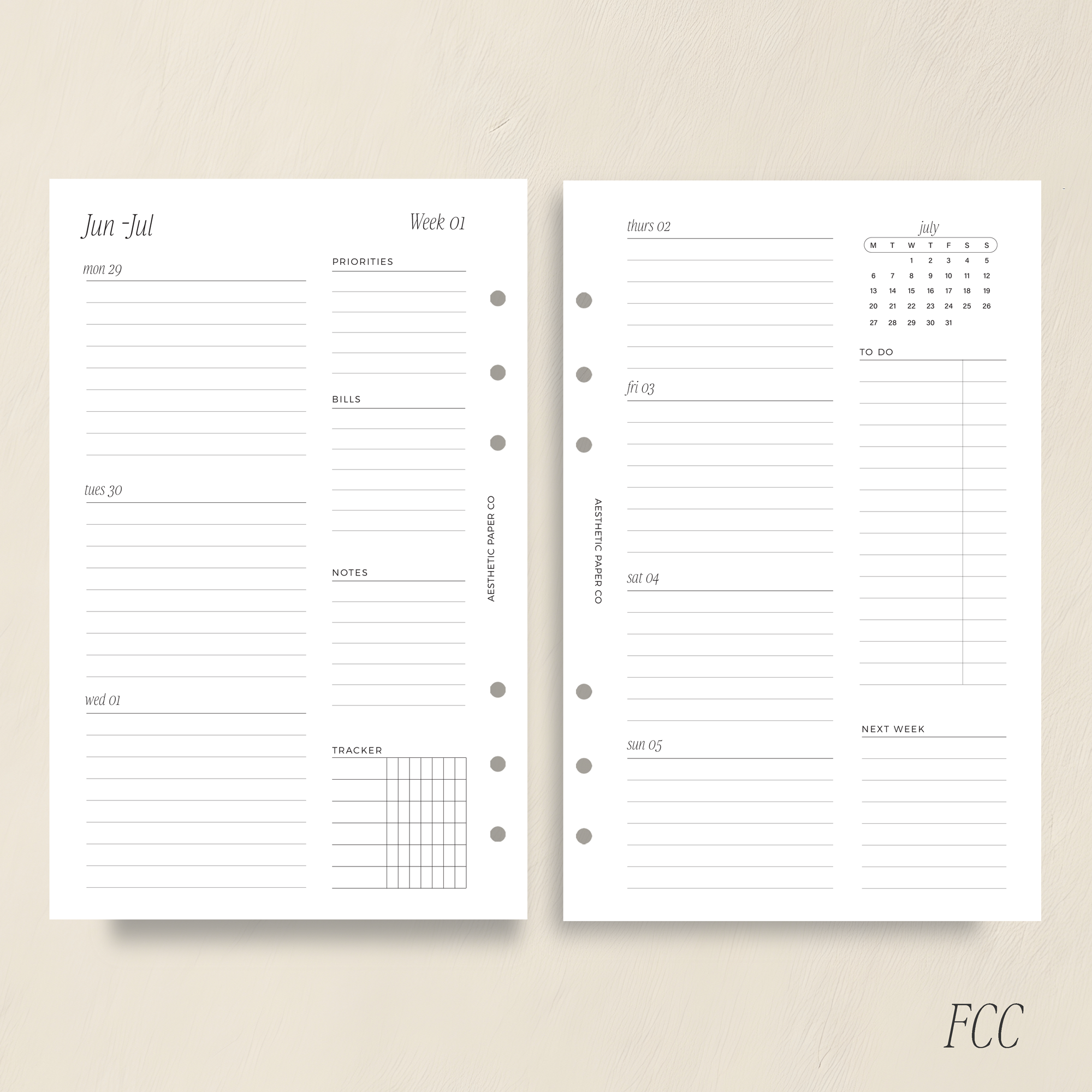 2026/27 WEEK ON TWO PAGE | WO2P