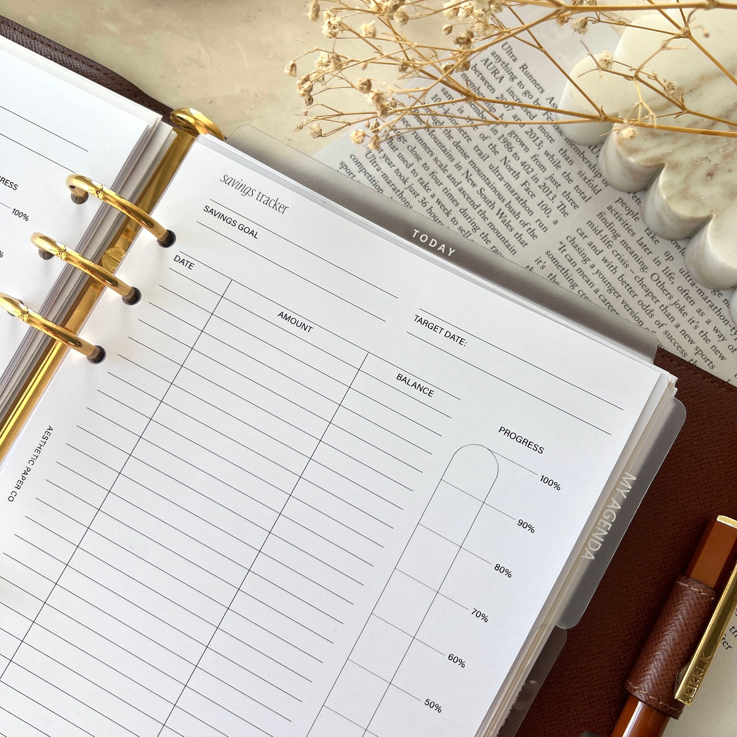 Savings Tracker Insert