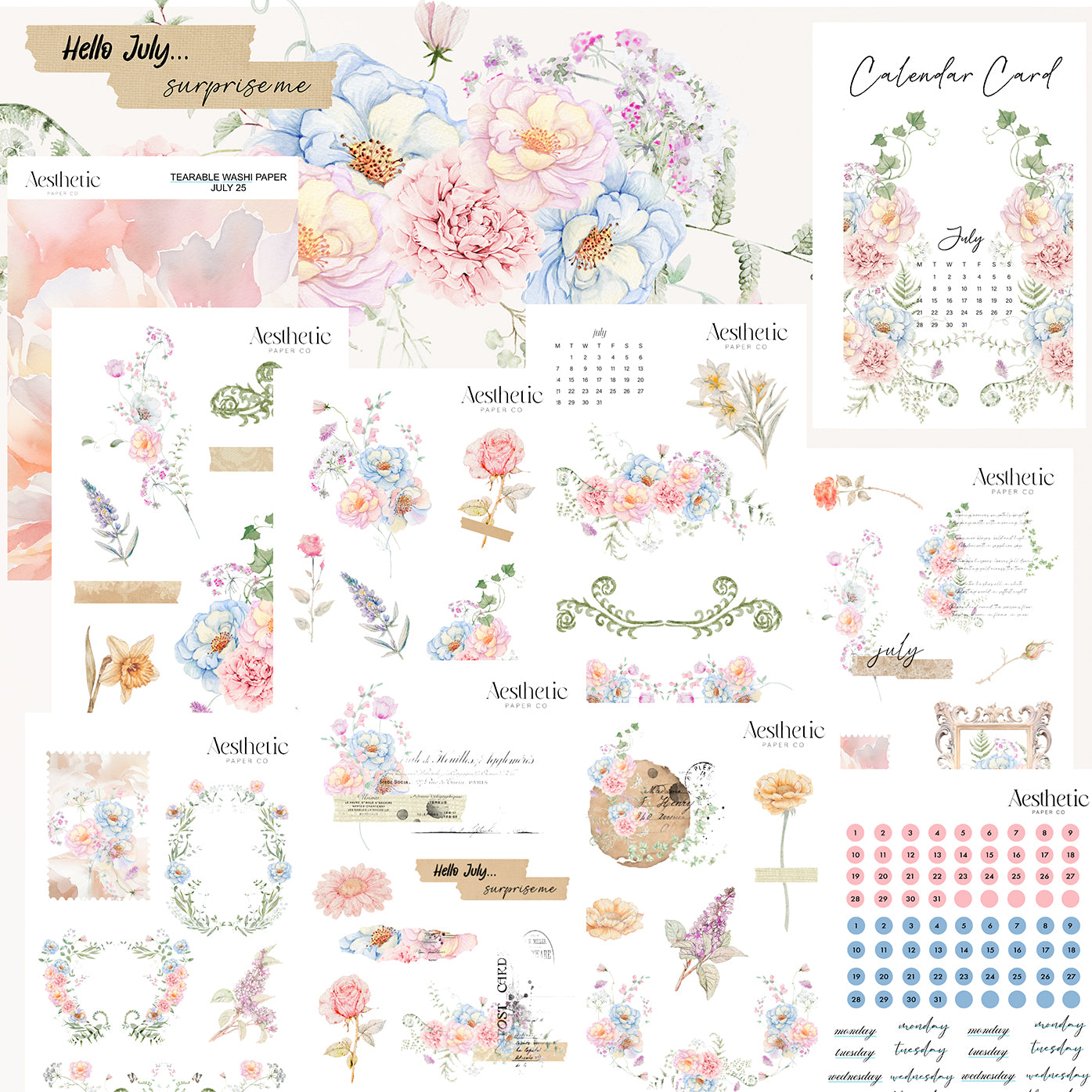 Monthly Planner Kit | July 2025 Sticker Kit