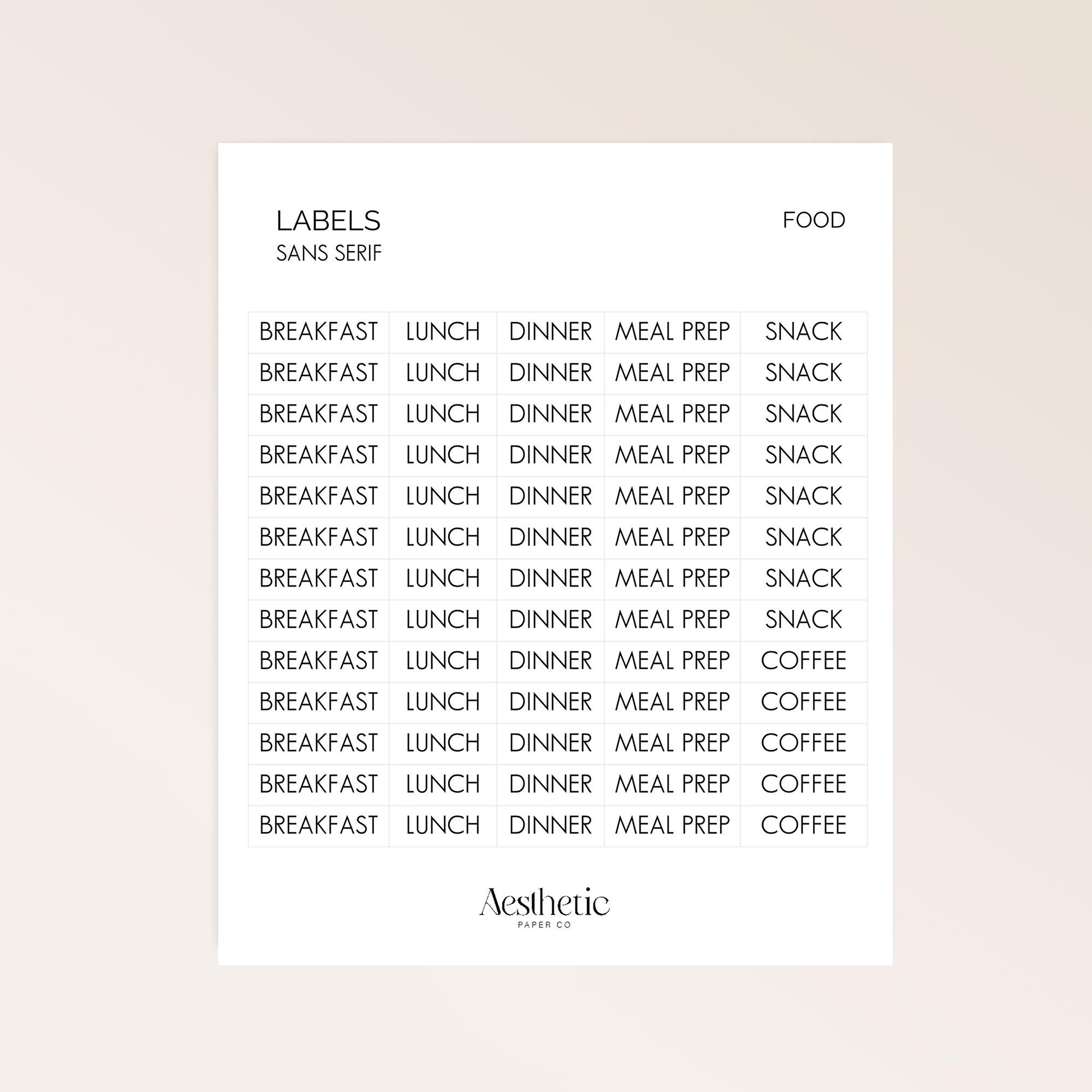 LABELS | FOOD