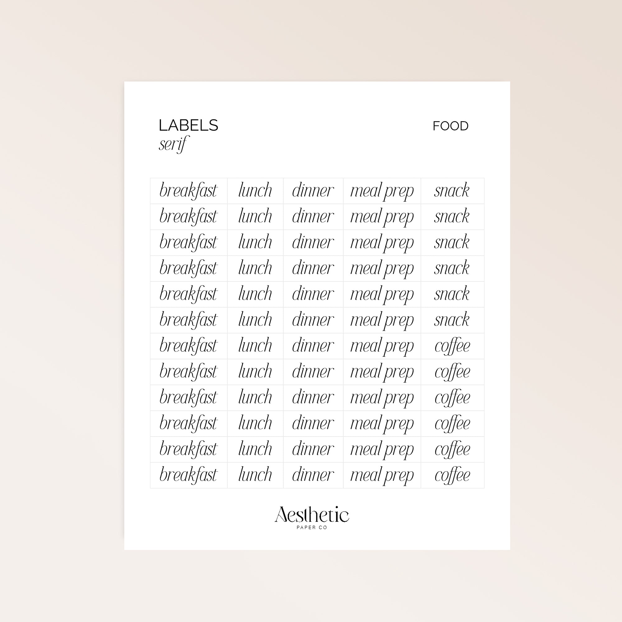 LABELS | FOOD