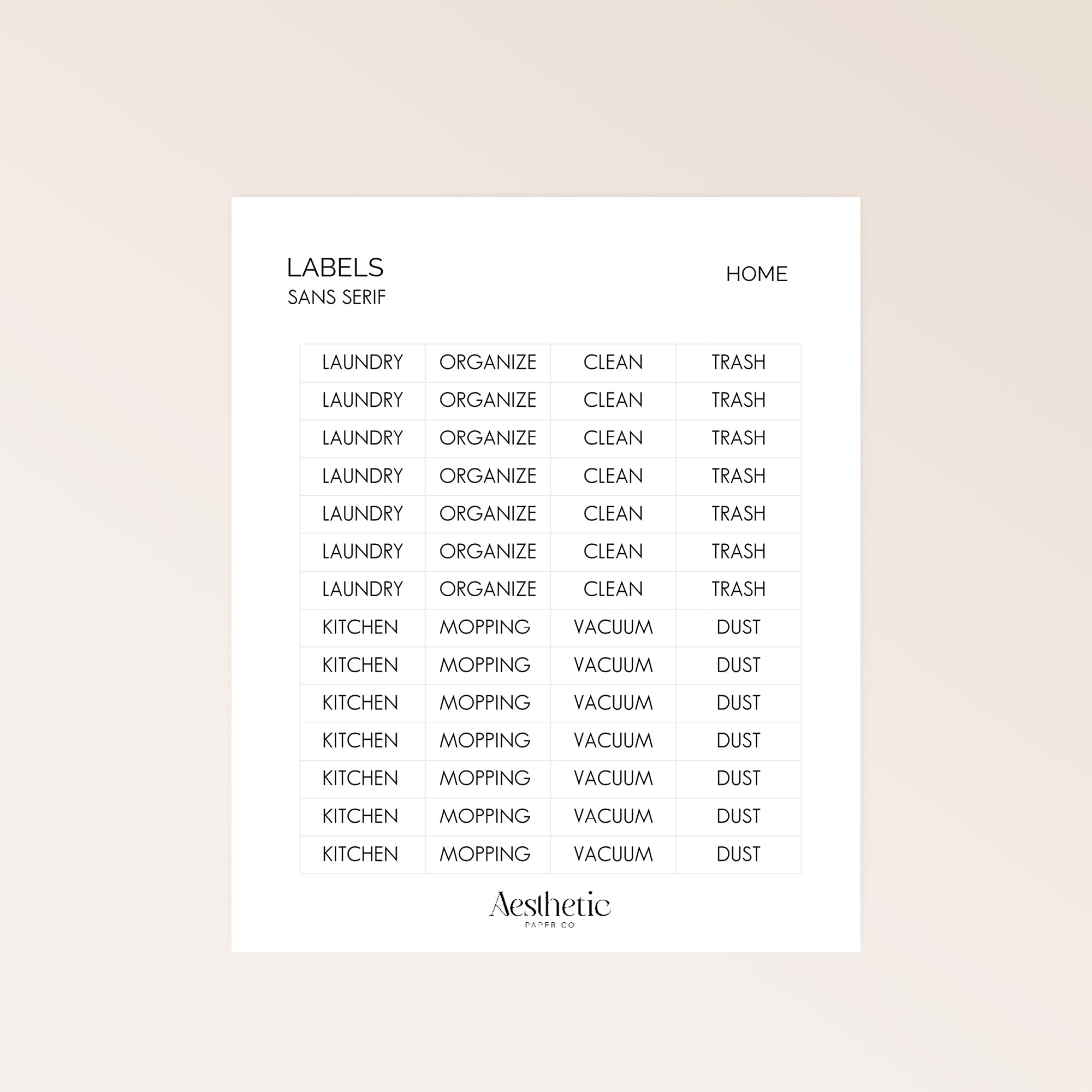 LABELS HOME