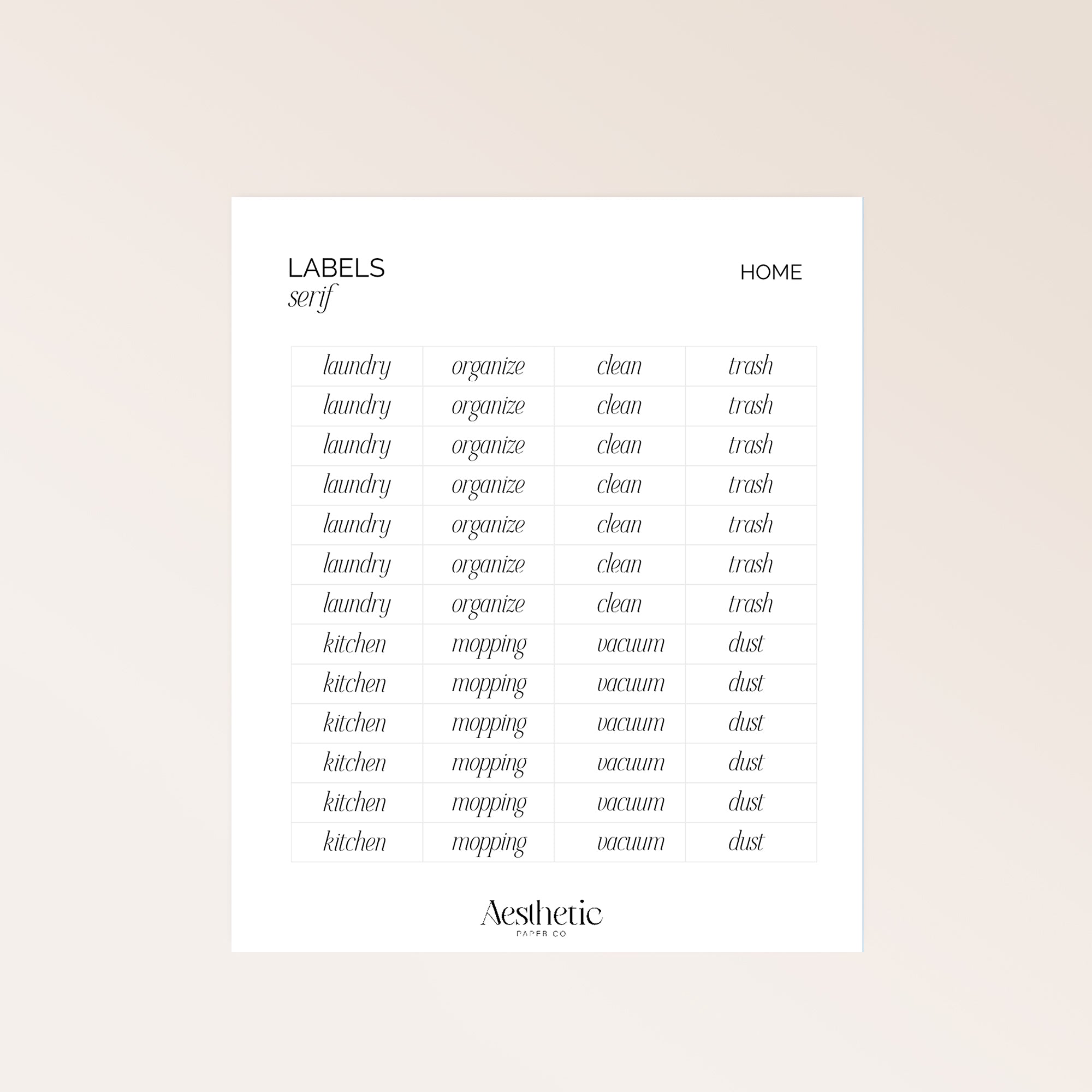 LABELS | HOME