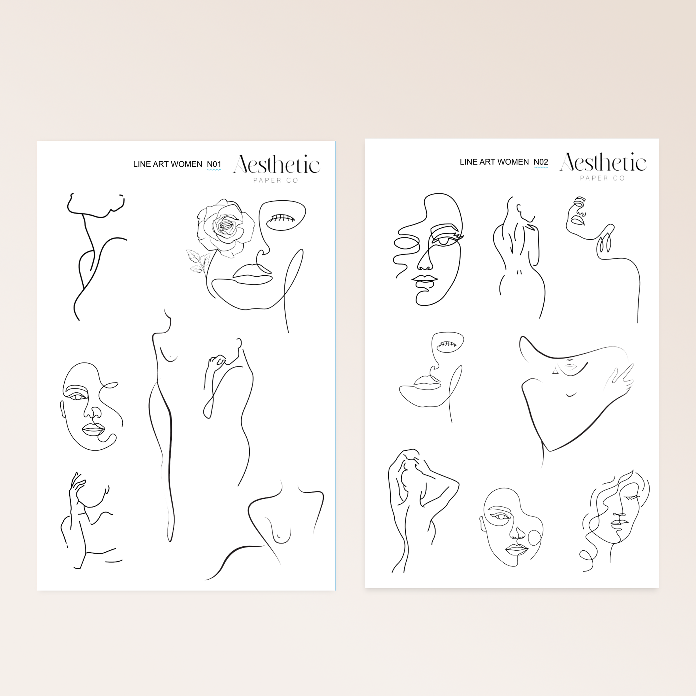 LINE ART WOMEN | STICKERS