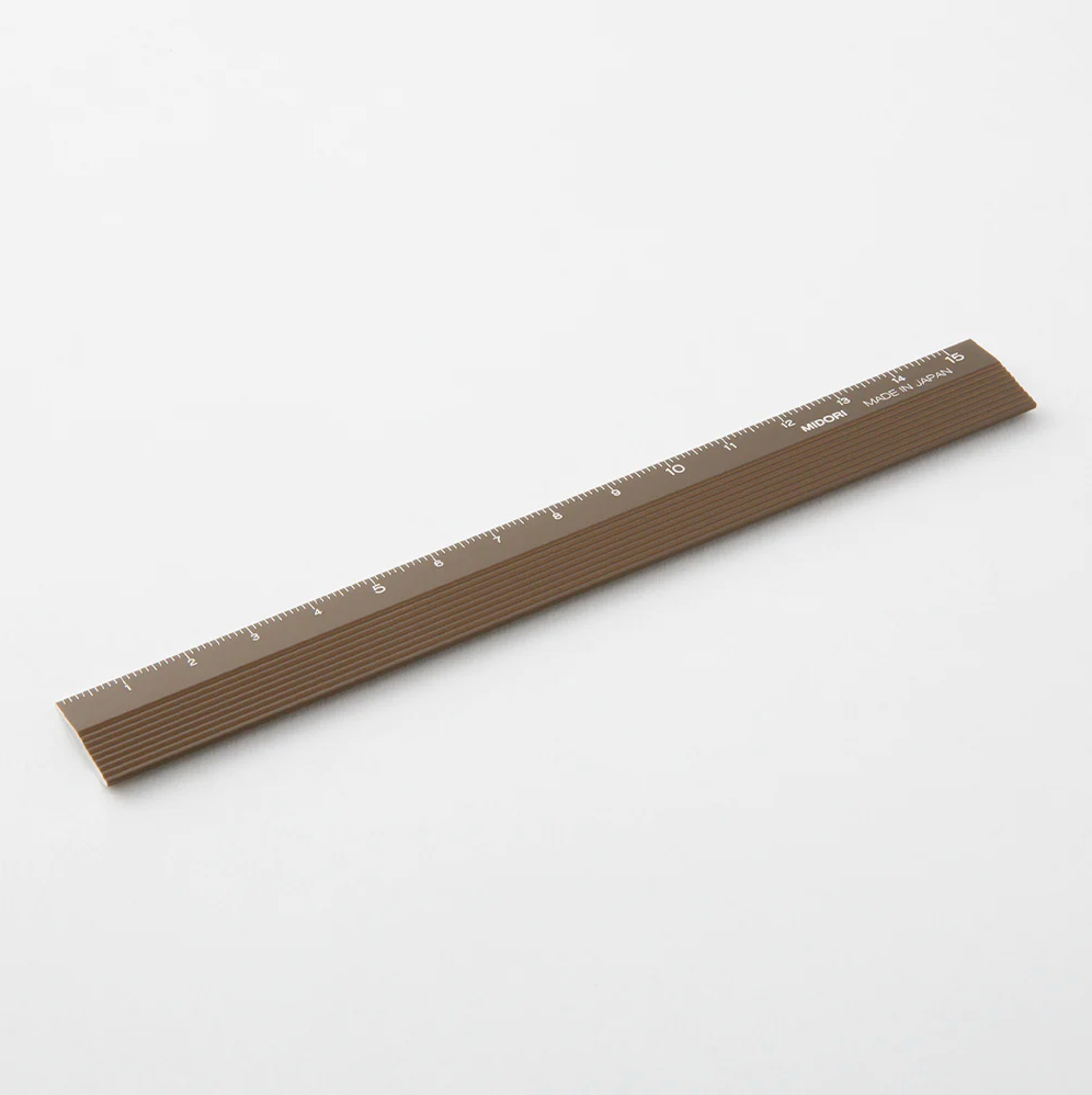 Midori Aluminum Ruler 15 cm- Brown