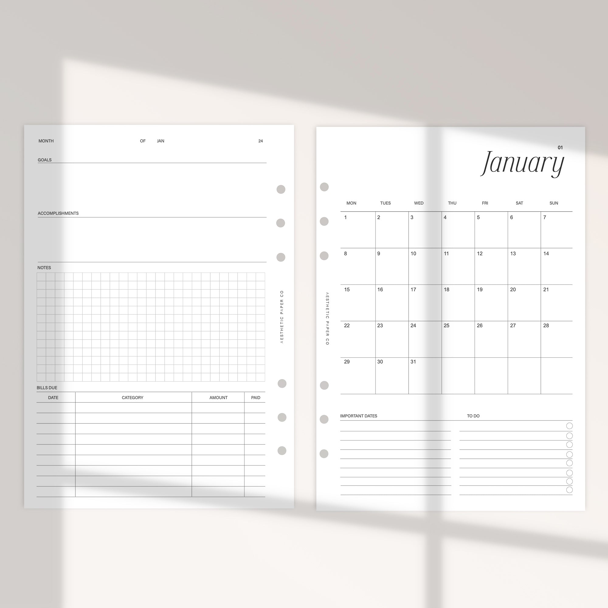 2024 MONTH ON ONE PAGE | MO1P