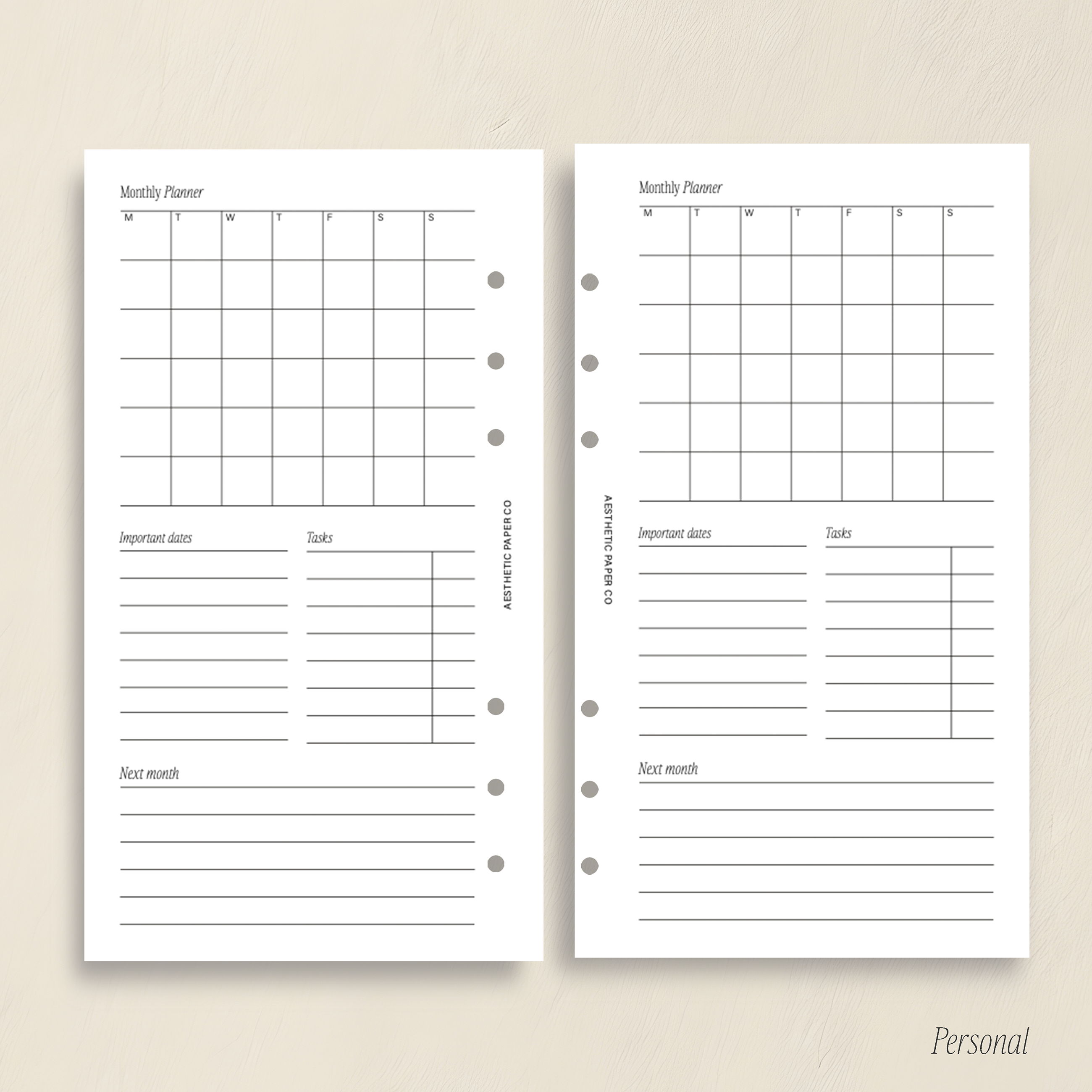 MNO01 - Monthly Planner Insert | PDF