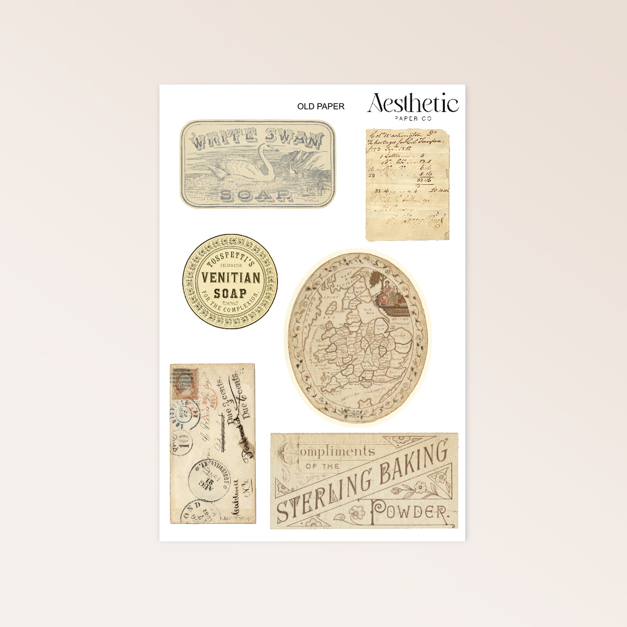 OLD PAPER STICKERS
