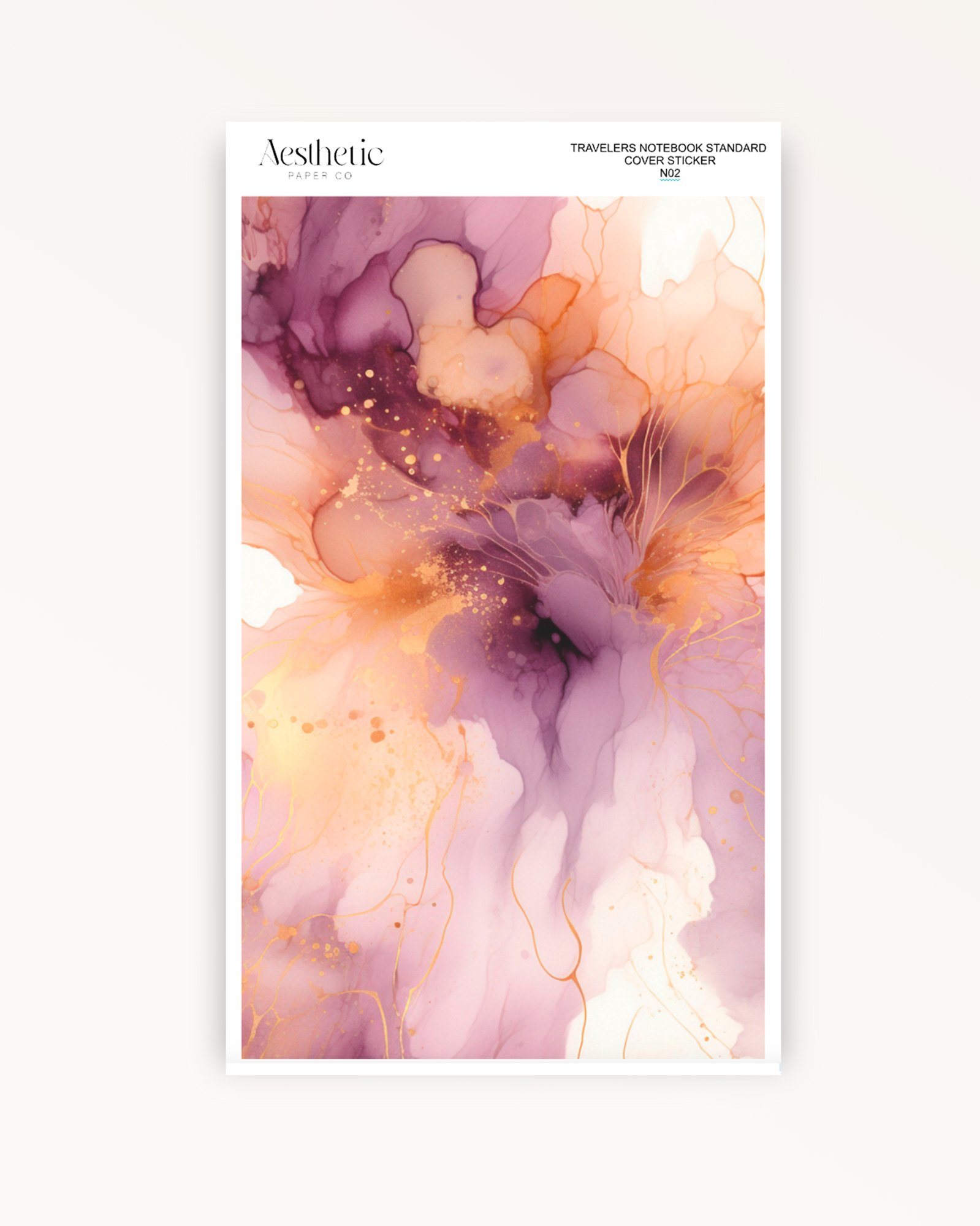 Traveler's Notebook Sticker Cover | PURPLE FLORAL | STANDARD