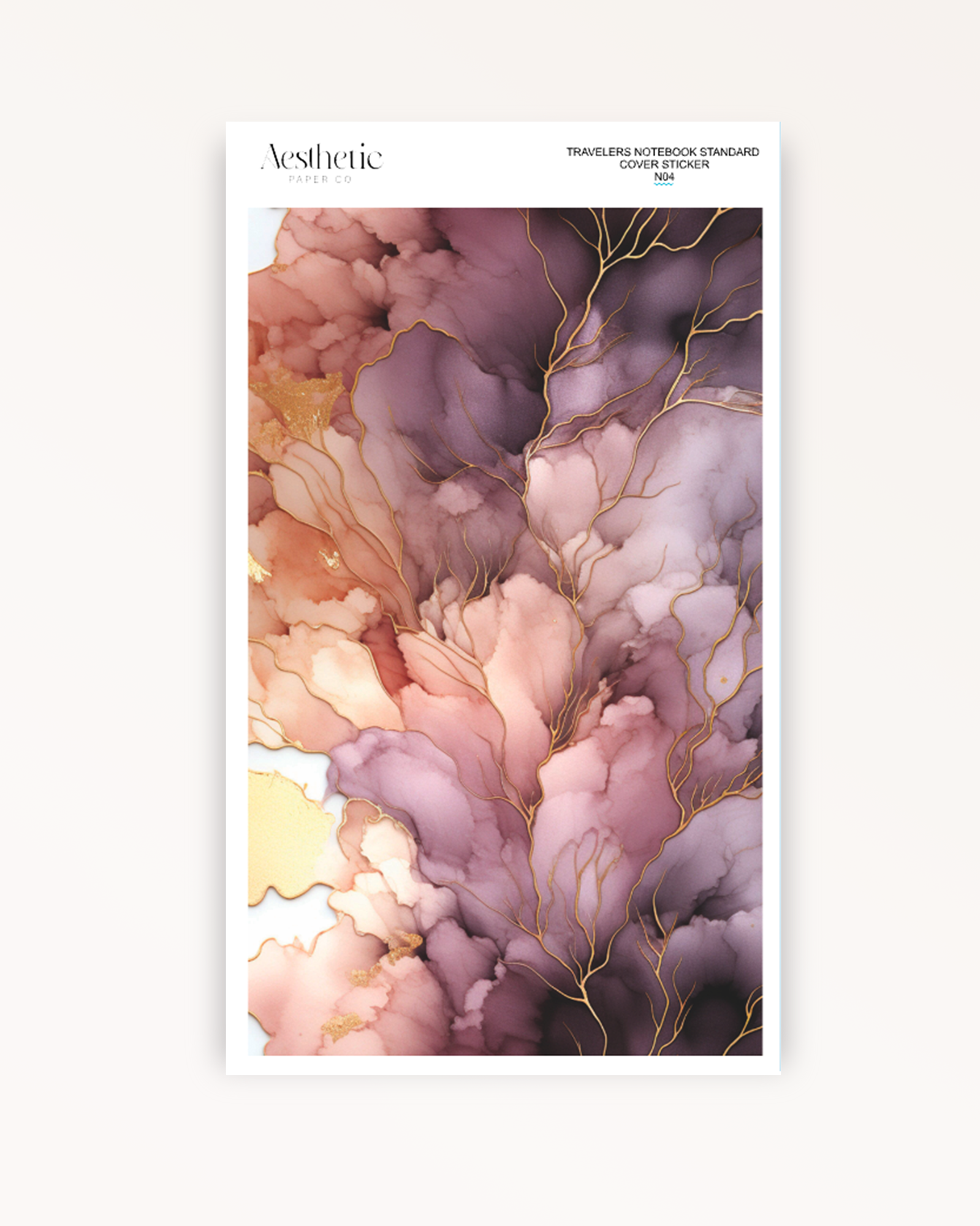 Traveler's Notebook Sticker Cover | PURPLE FLORAL | STANDARD