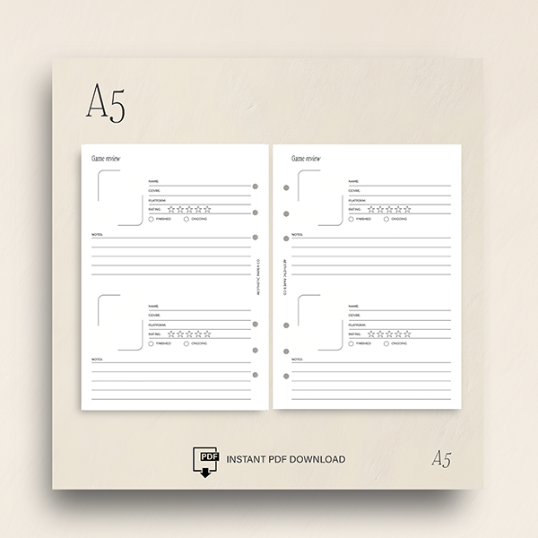 UN025 - Games Review Inserts | PDF