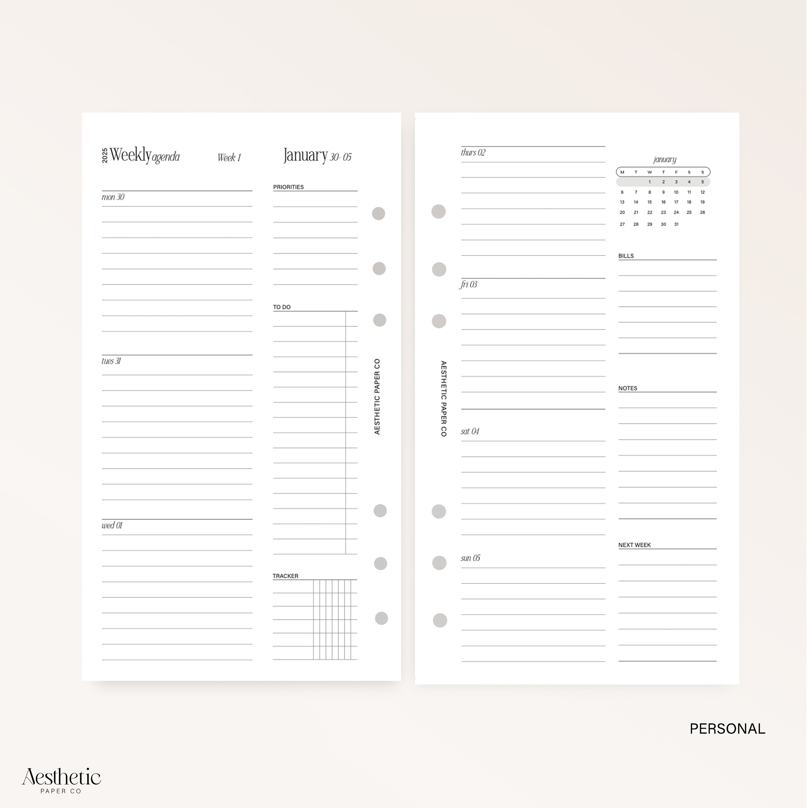 2025 WEEK ON TWO PAGE | WO2P