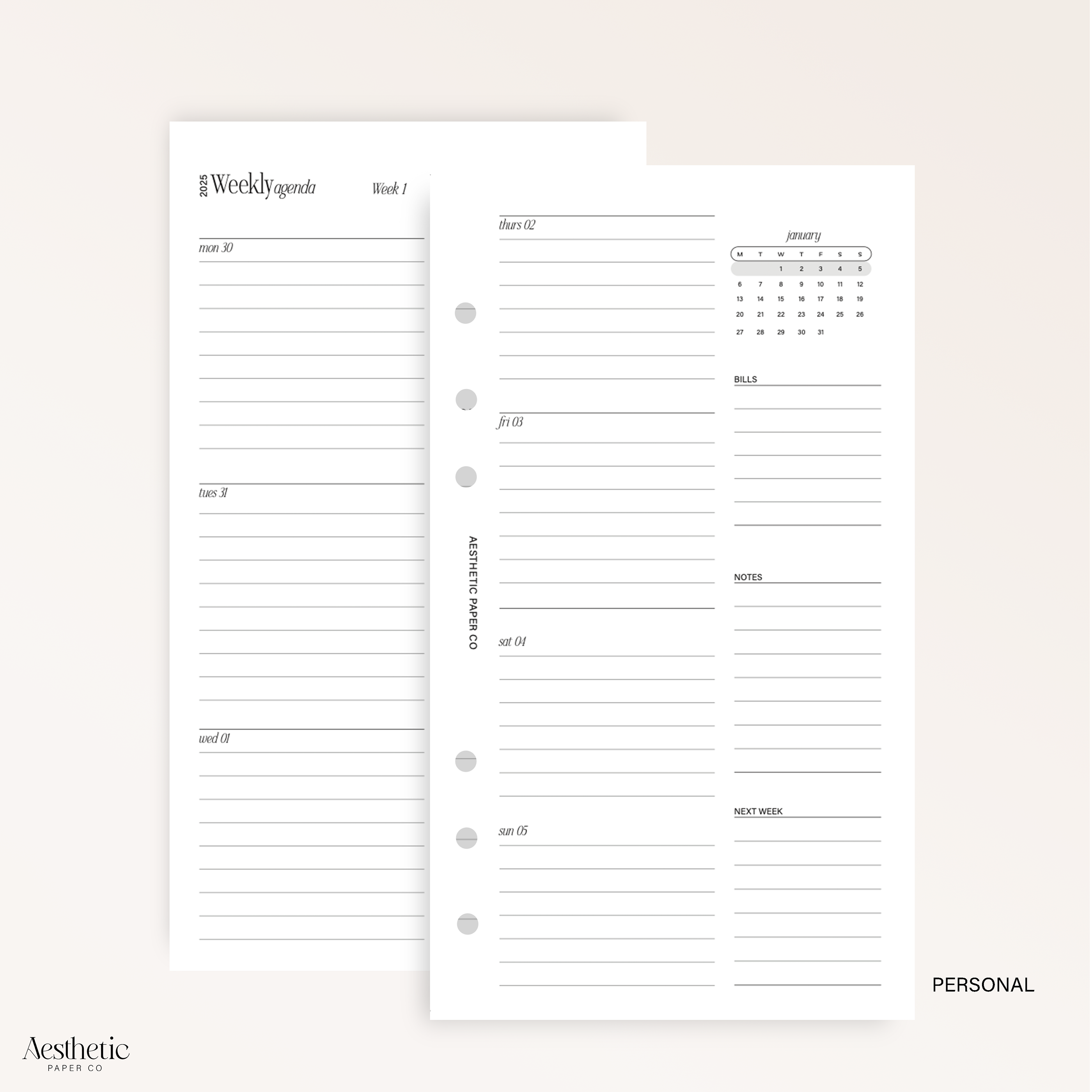 2025 WEEK ON TWO PAGE | WO2P