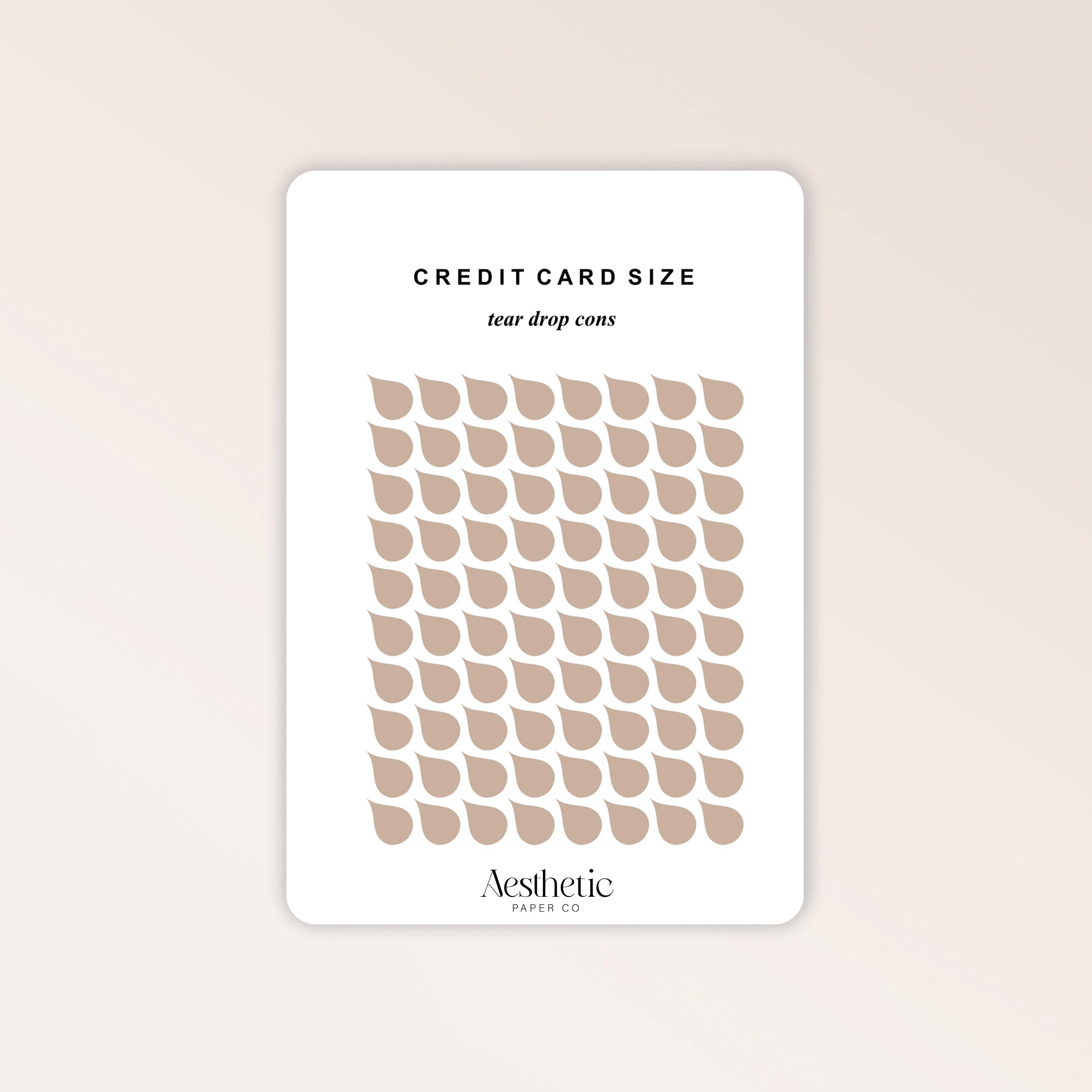 CREDIT CARD SIZED | TEARDROP DOT STICKERS | MINI