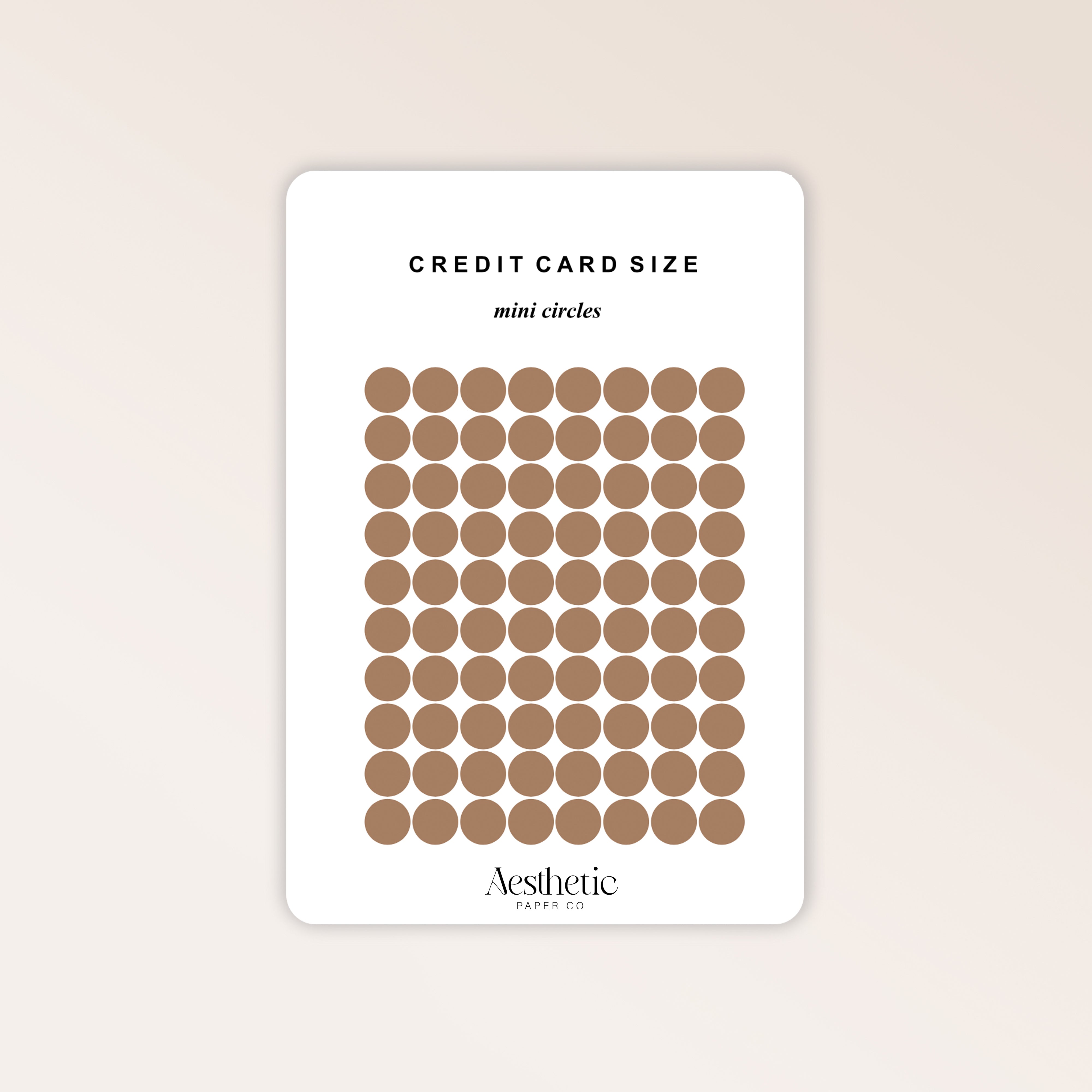 CREDIT CARD SIZED | DOT STICKERS | MINI