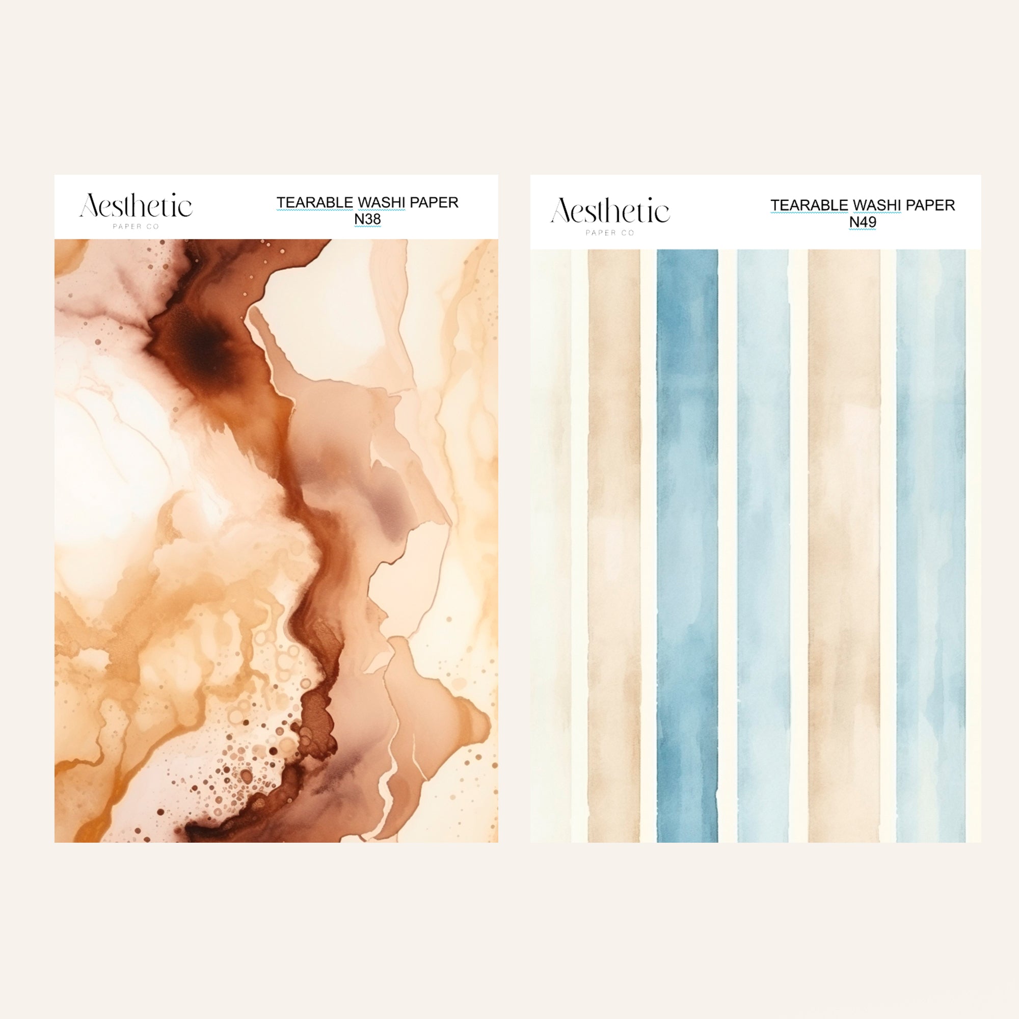 Tearable Washi Sticker Paper Sheet | N38-N52