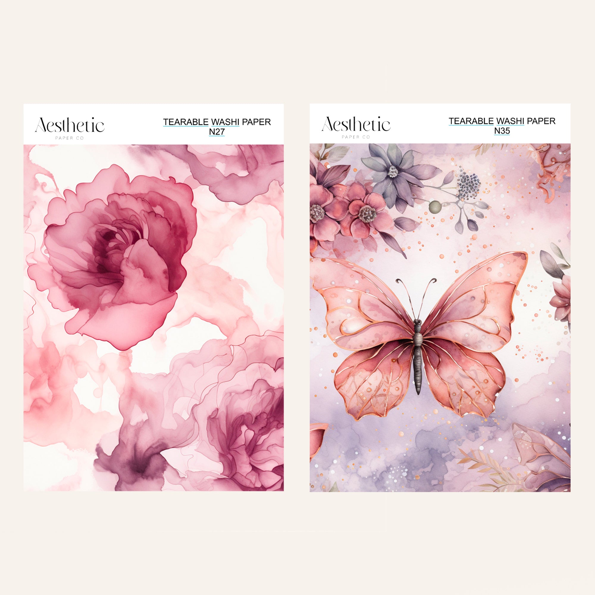 Tearable Washi Sticker Paper Sheet | N25-N37