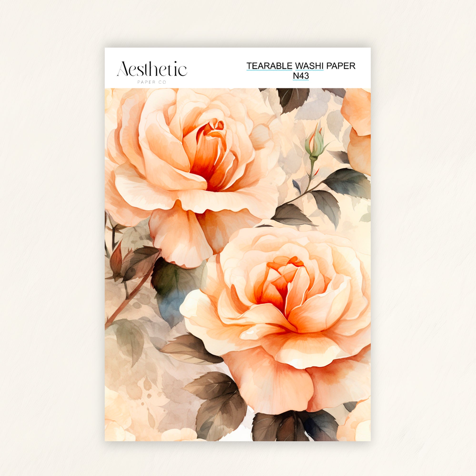 Tearable Washi Sticker Paper Sheet | N38-N52