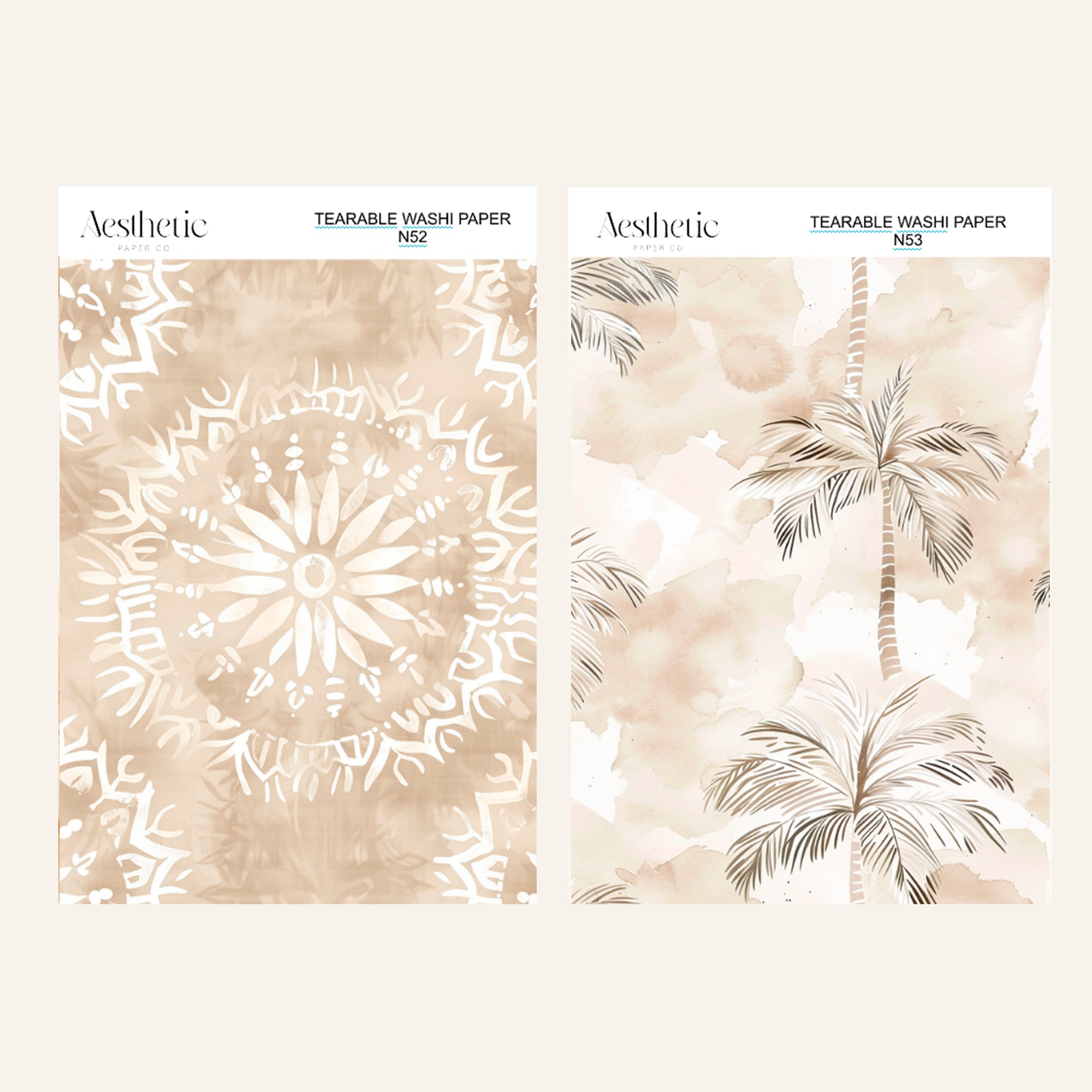 Tearable Washi Sticker Paper Sheet | N52-N60