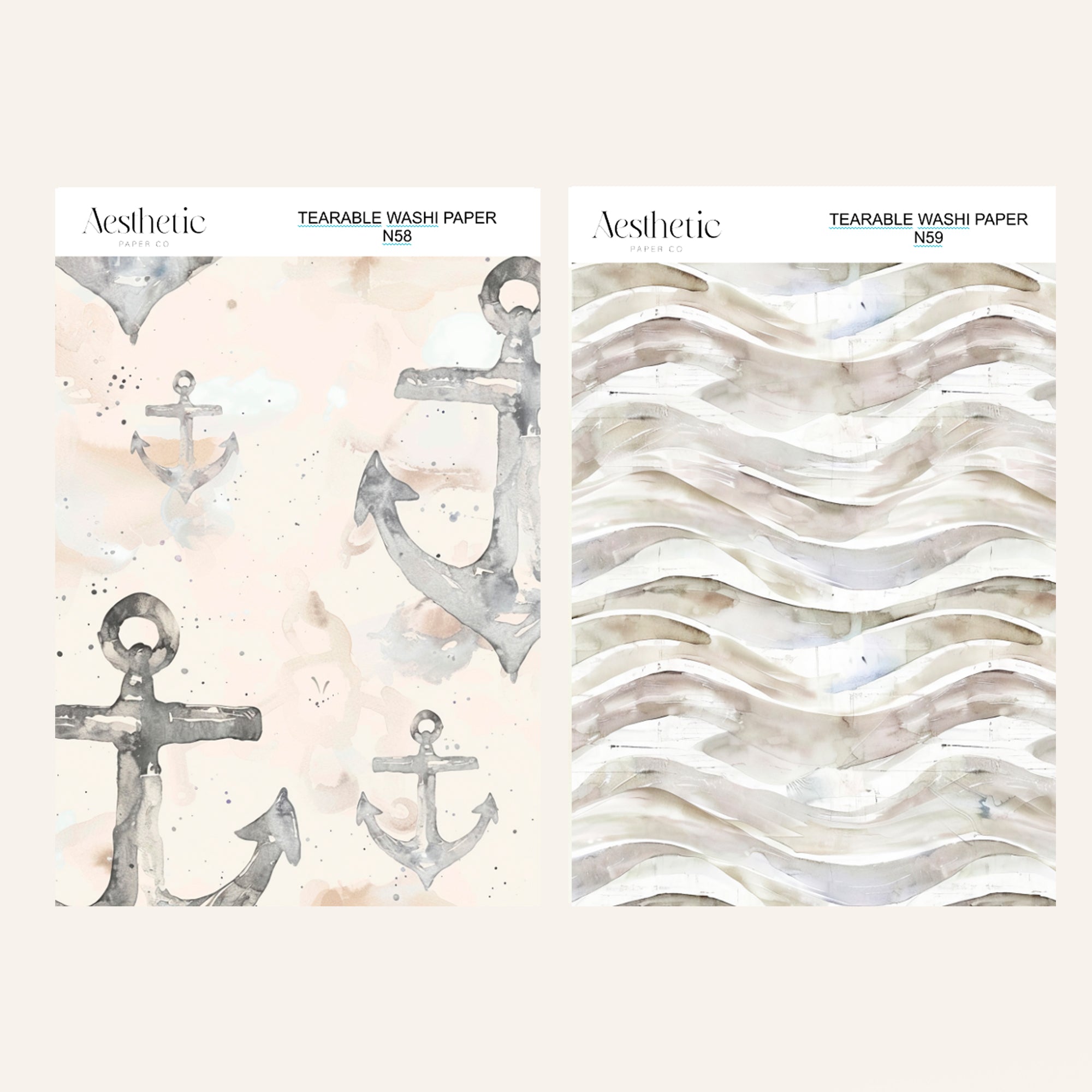 Tearable Washi Sticker Paper Sheet | N52-N60