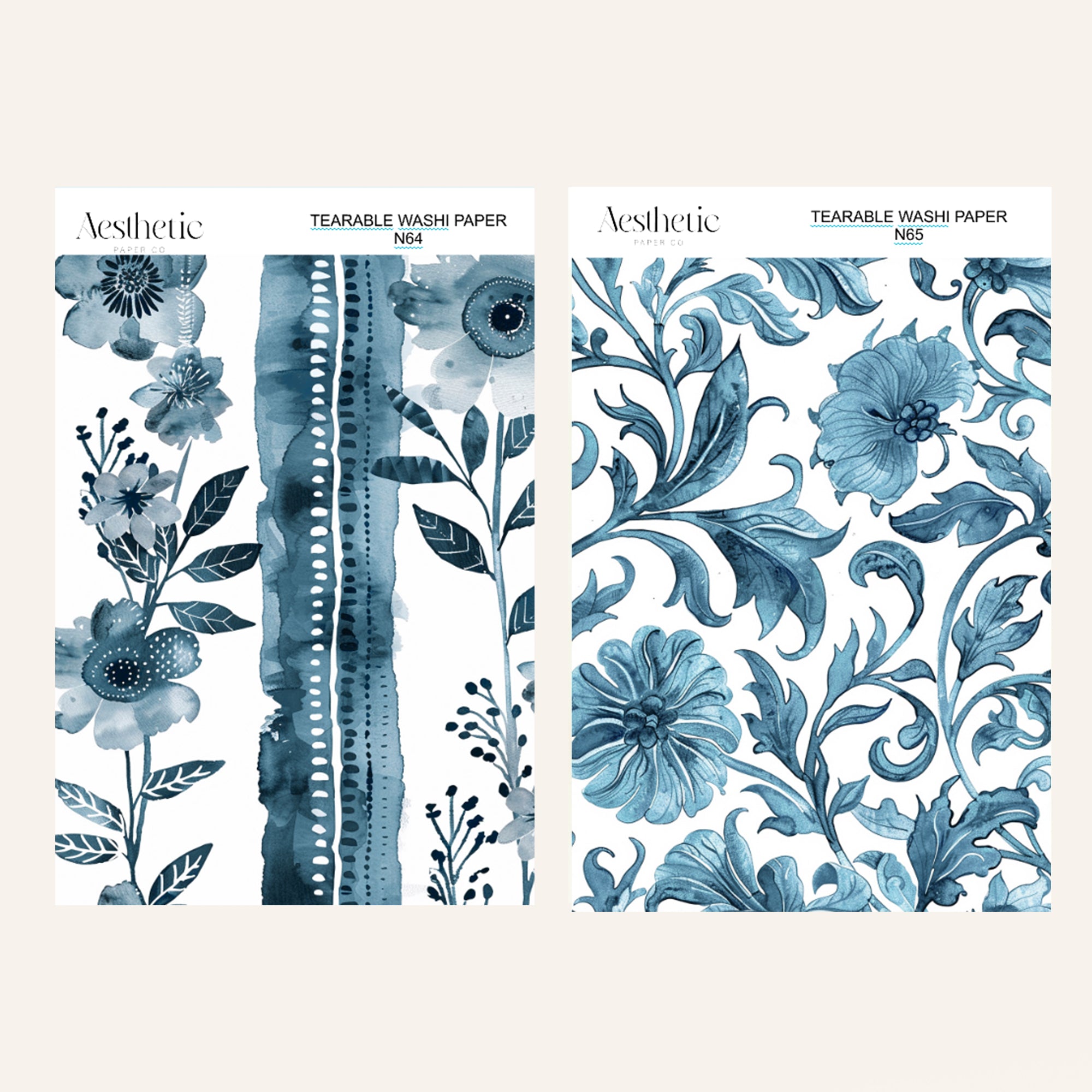 Tearable Washi Sticker Paper Sheet | N62-N67