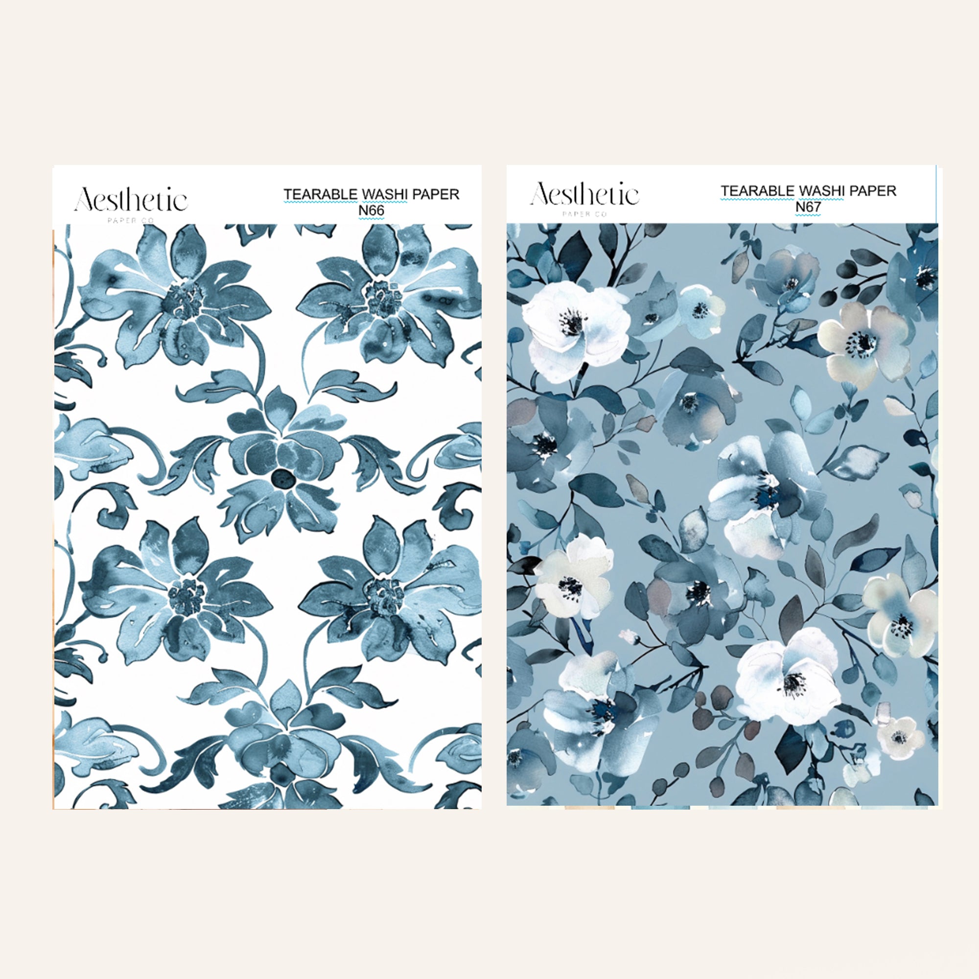 Tearable Washi Sticker Paper Sheet | N62-N67