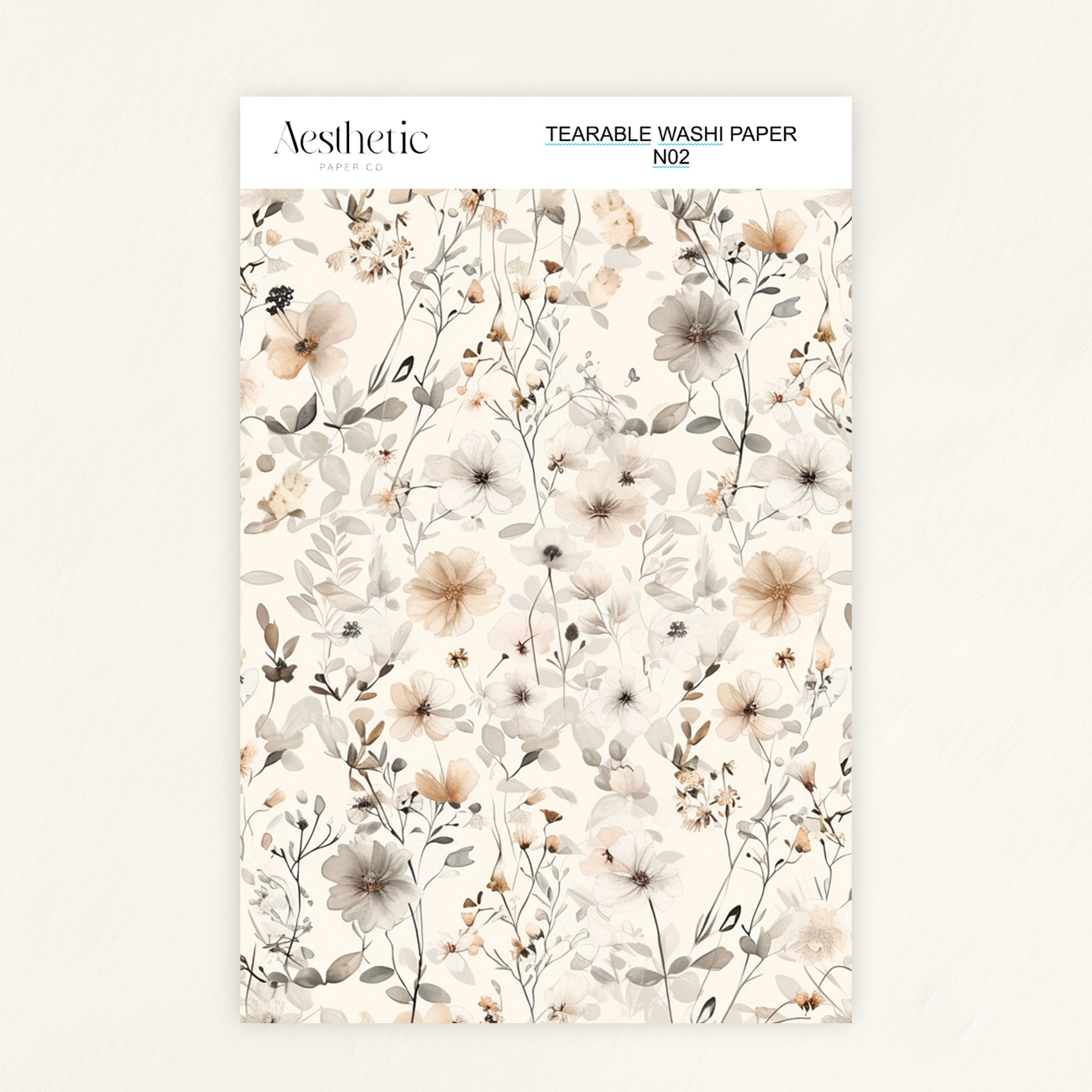 Tearable Washi Sticker Paper Sheet | N01-N12