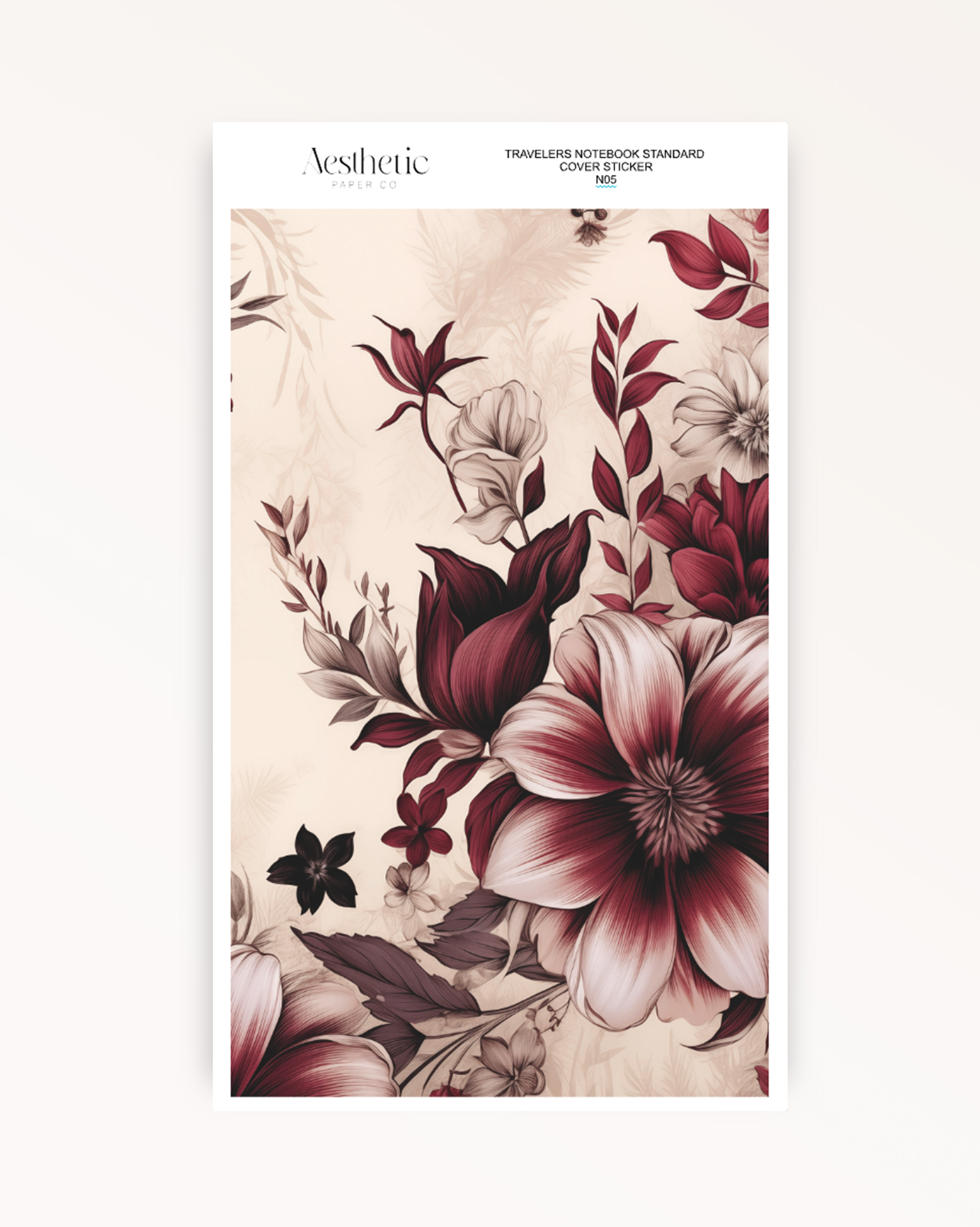 Traveler's Notebook Sticker Cover | Rustic Red | STANDARD