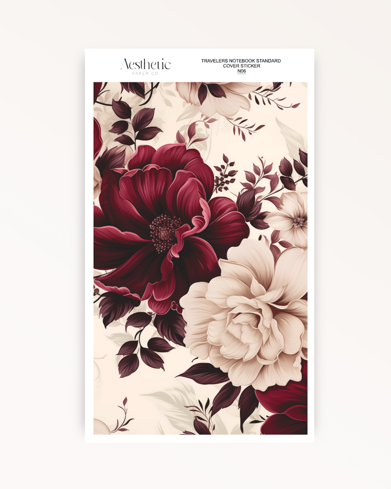 Traveler's Notebook Sticker Cover | Rustic Red | STANDARD