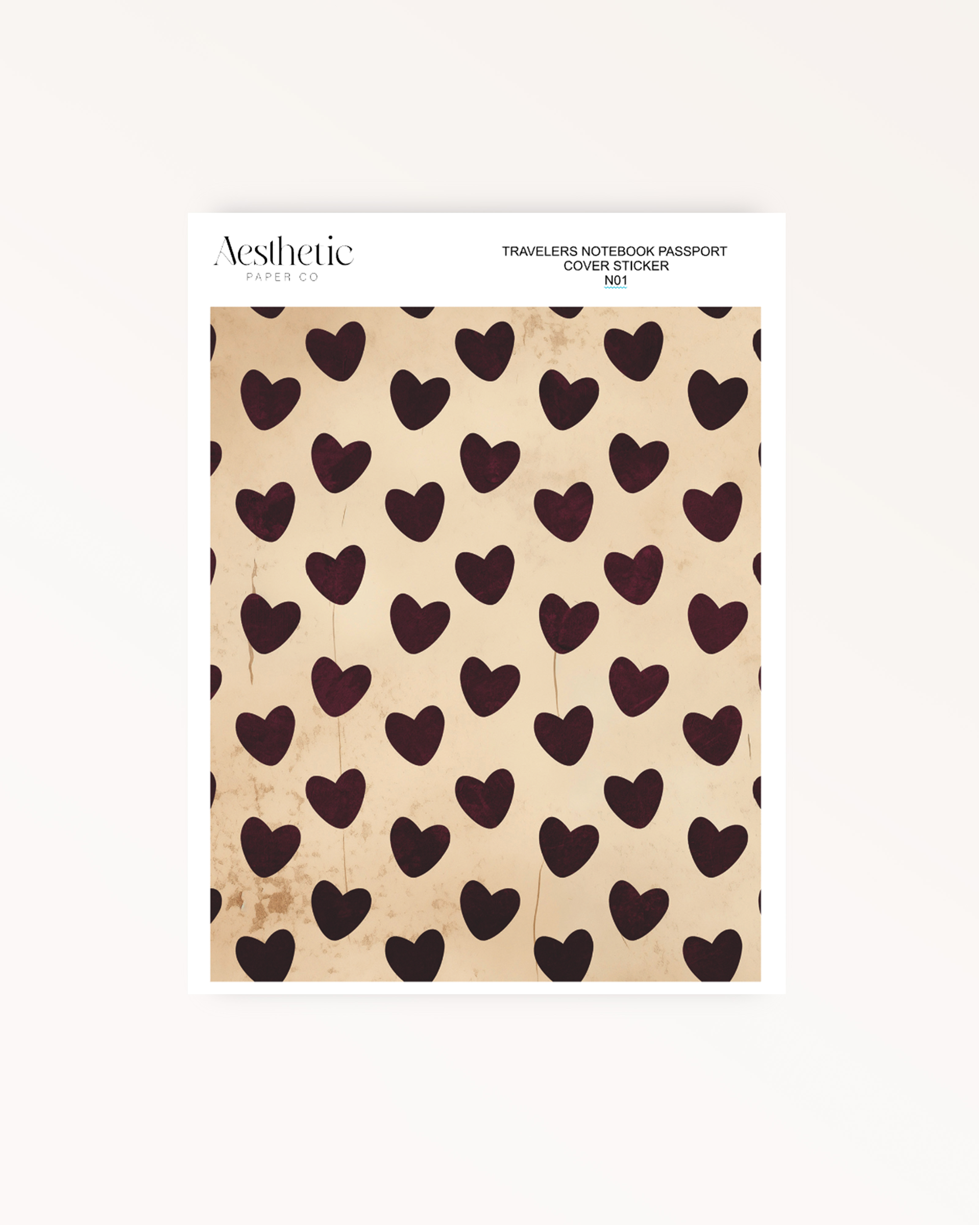 Traveler's Notebook Sticker Cover | Rustic Red | Passport