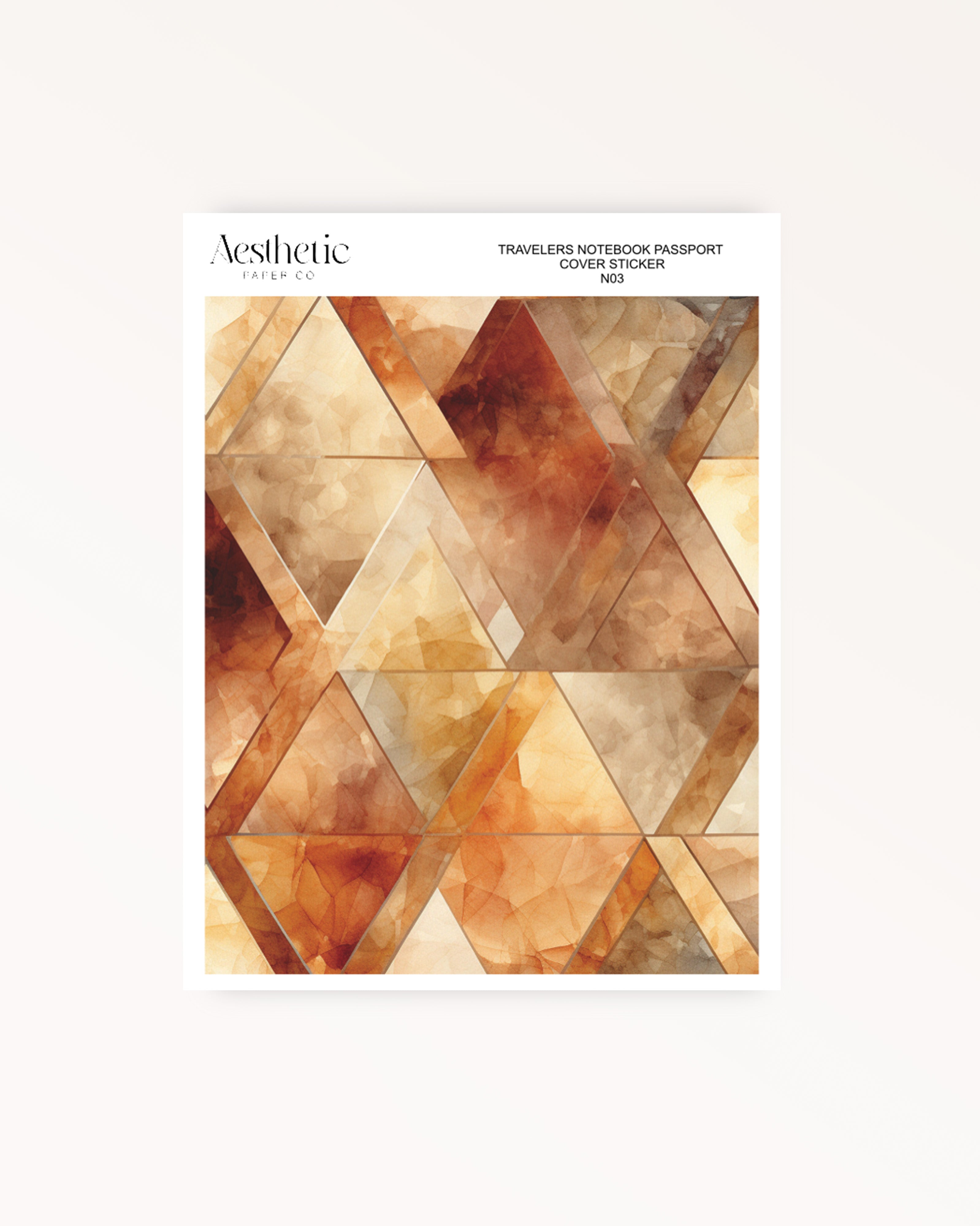 Traveler's Notebook Sticker Cover | WARM BROWNS | Passport