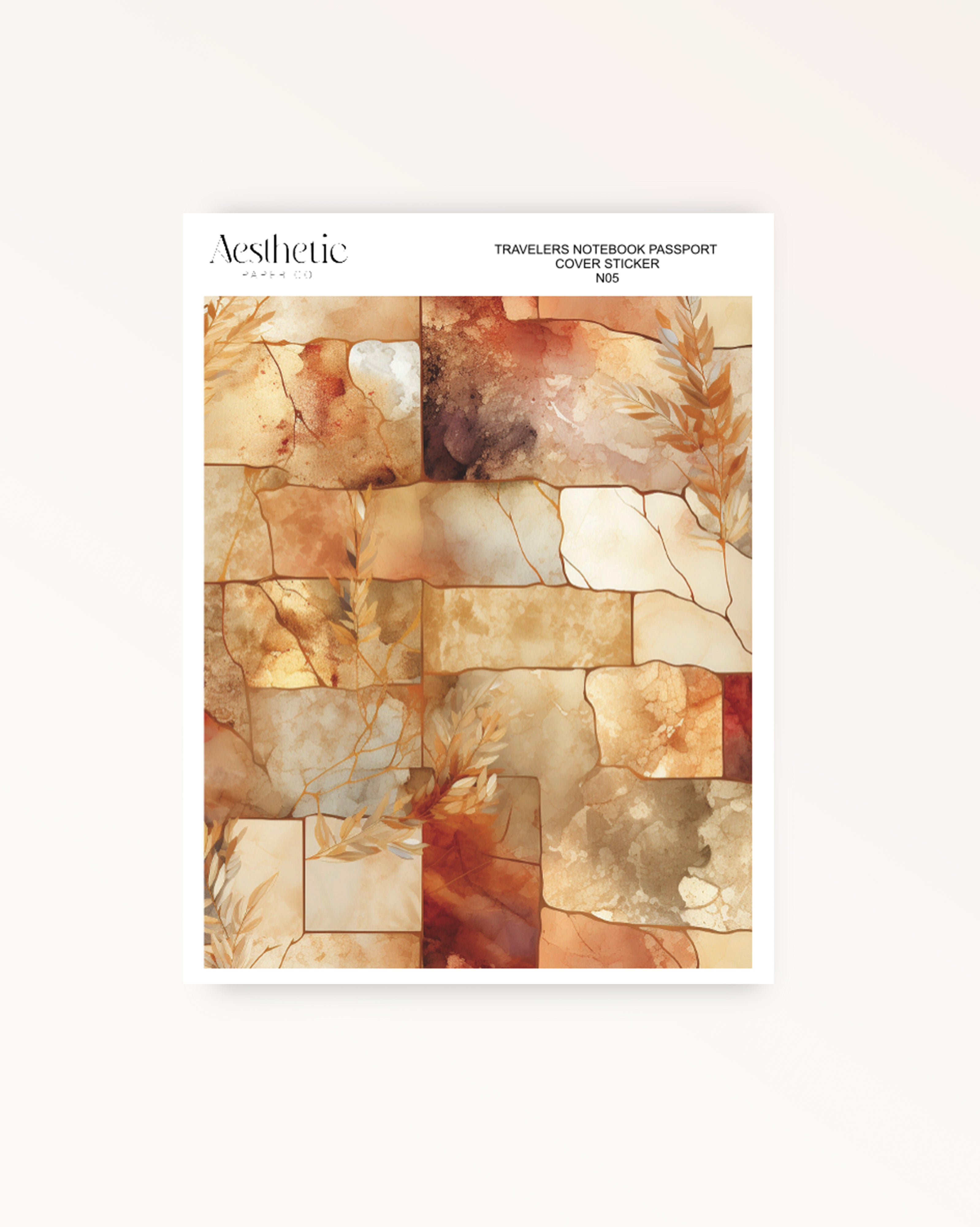 Traveler's Notebook Sticker Cover | WARM BROWNS | Passport