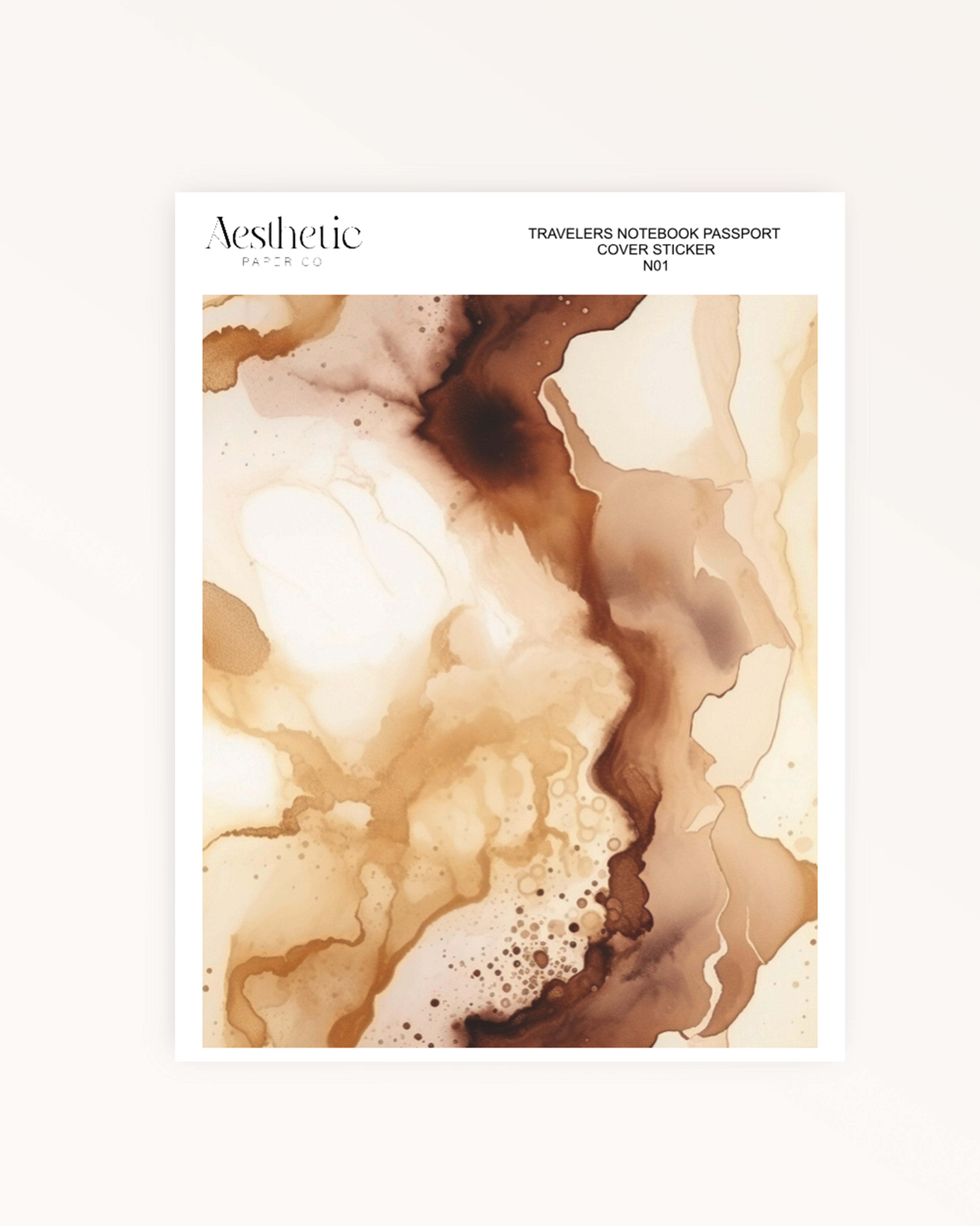 Traveler's Notebook Sticker Cover | COFFEE | Passport