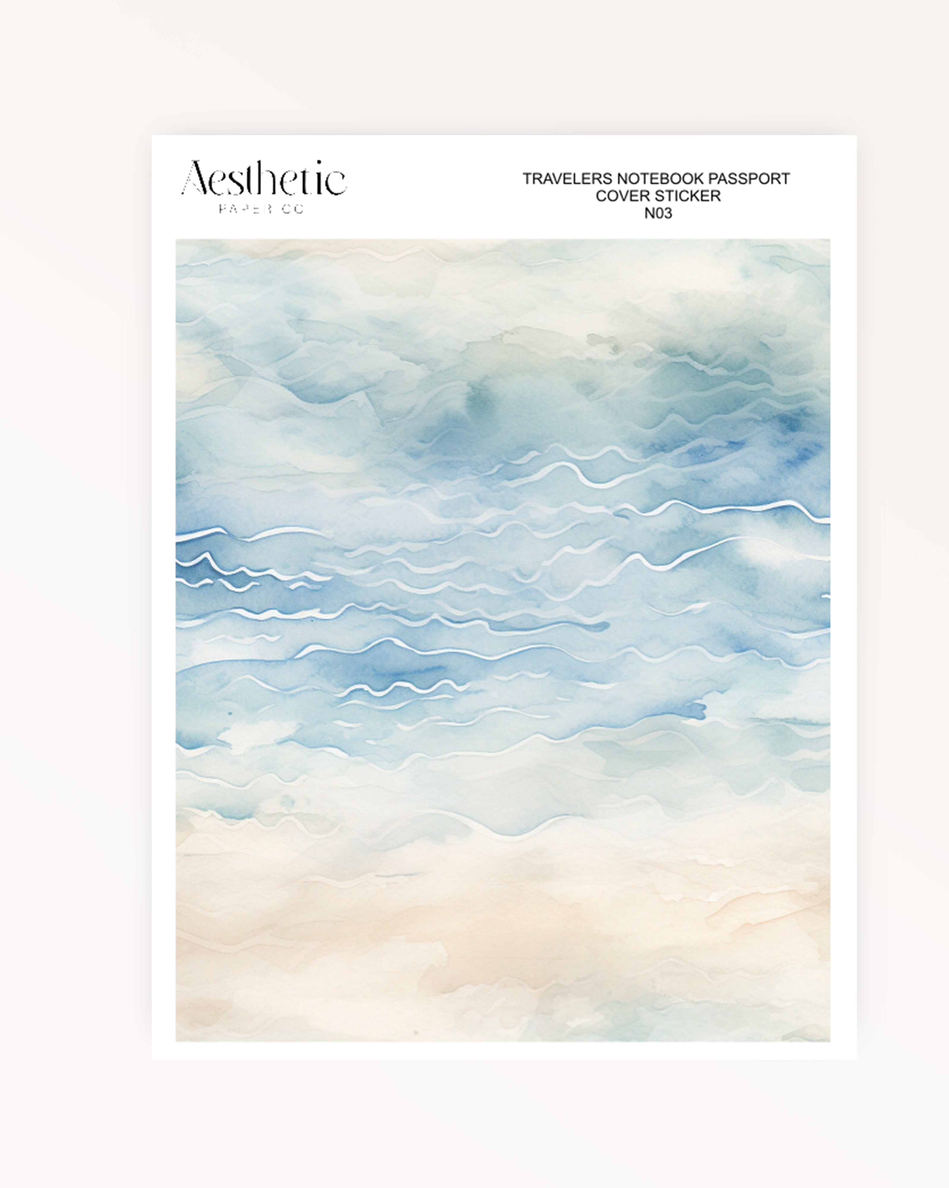 Traveler's Notebook Sticker Cover | BEACH | Passport