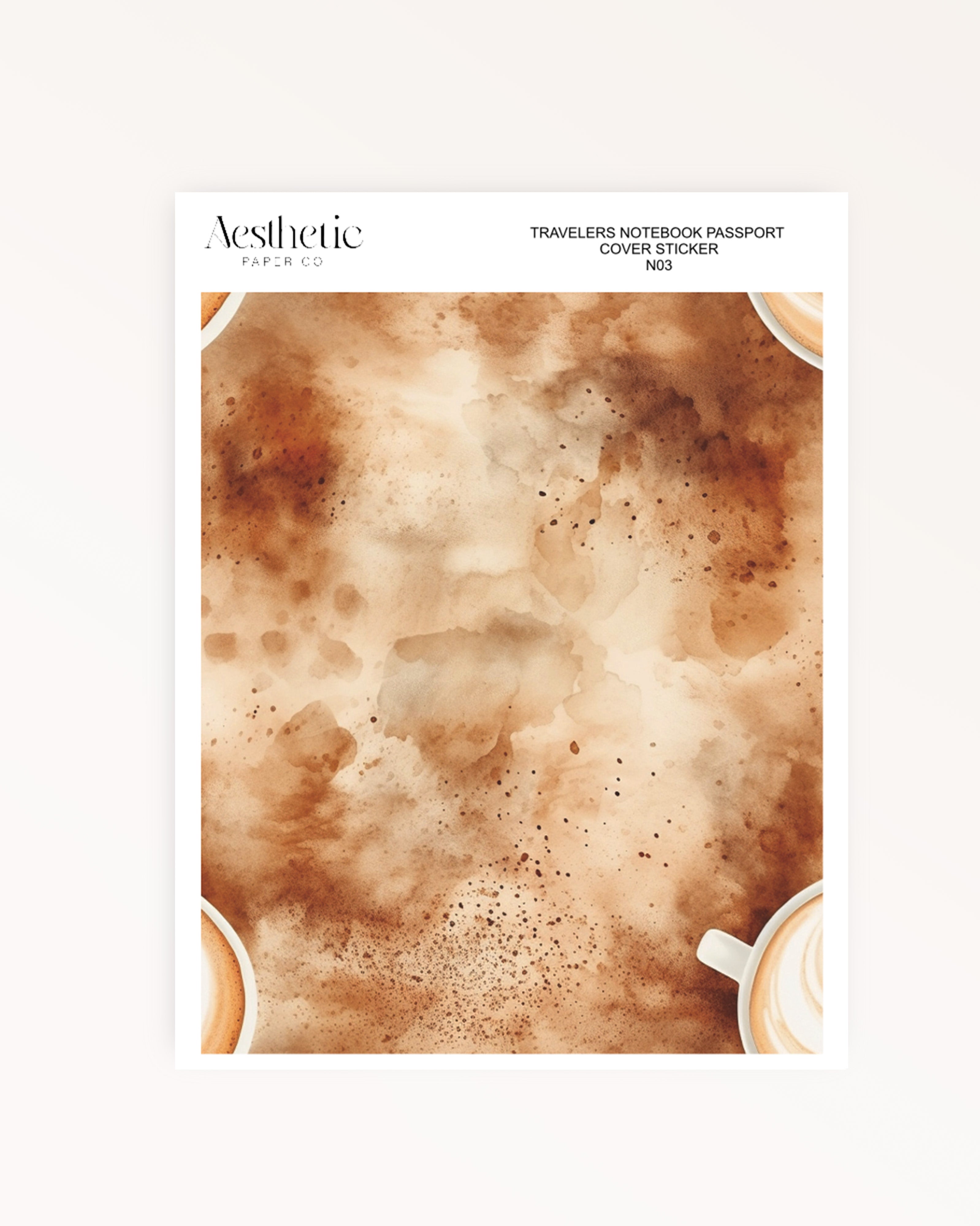 Traveler's Notebook Sticker Cover | COFFEE | Passport