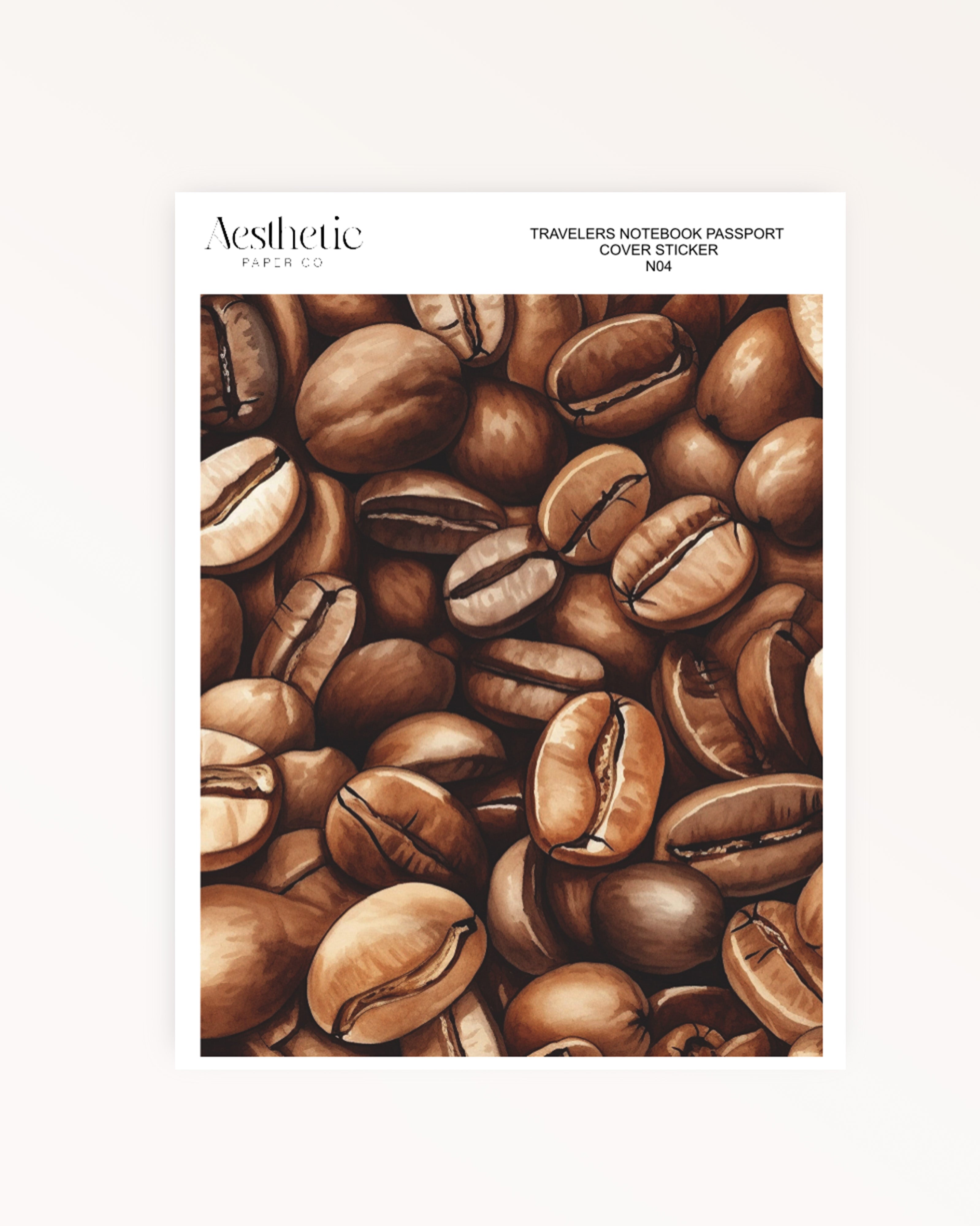 Traveler's Notebook Sticker Cover | COFFEE | Passport