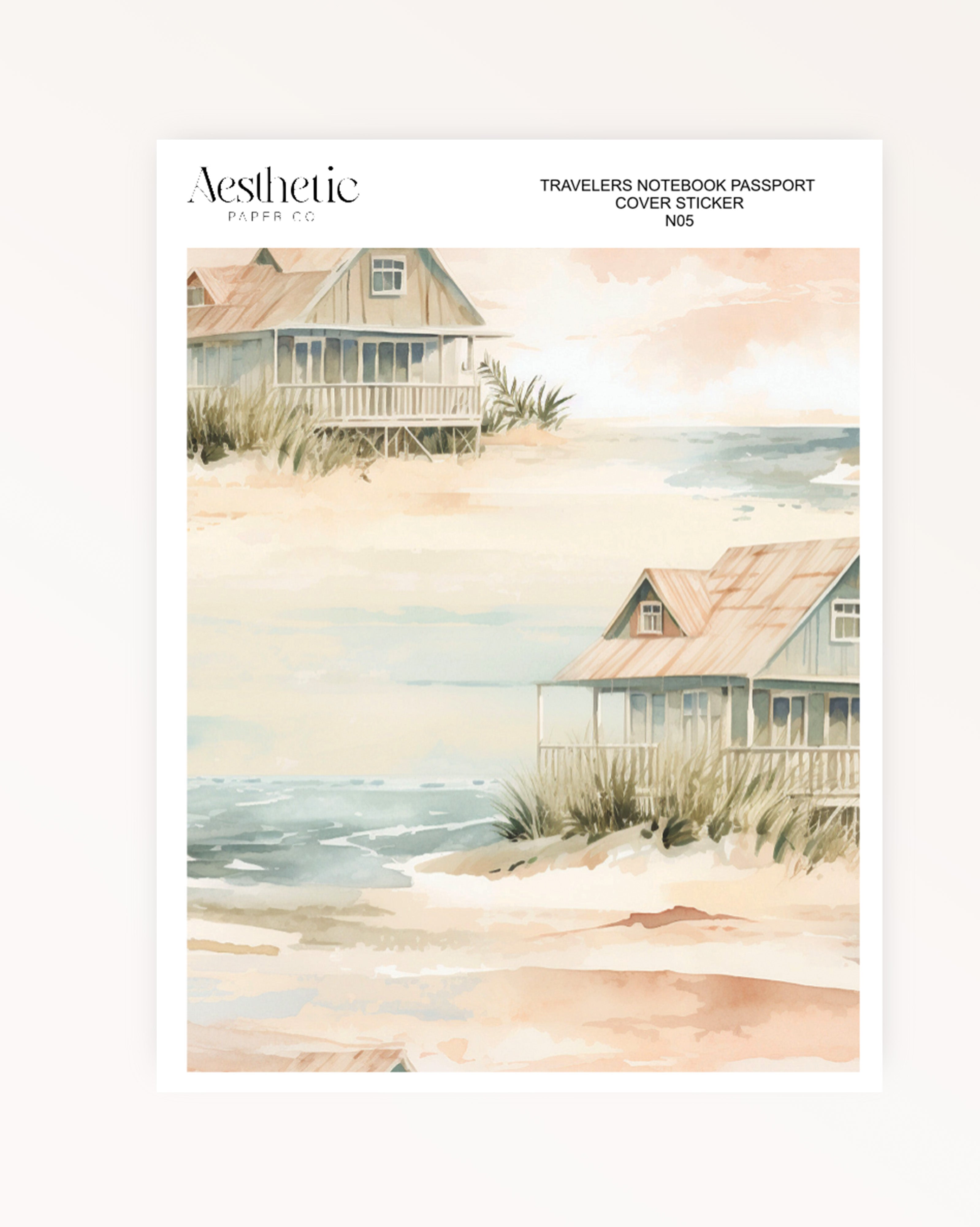 Traveler's Notebook Sticker Cover | BEACH | Passport