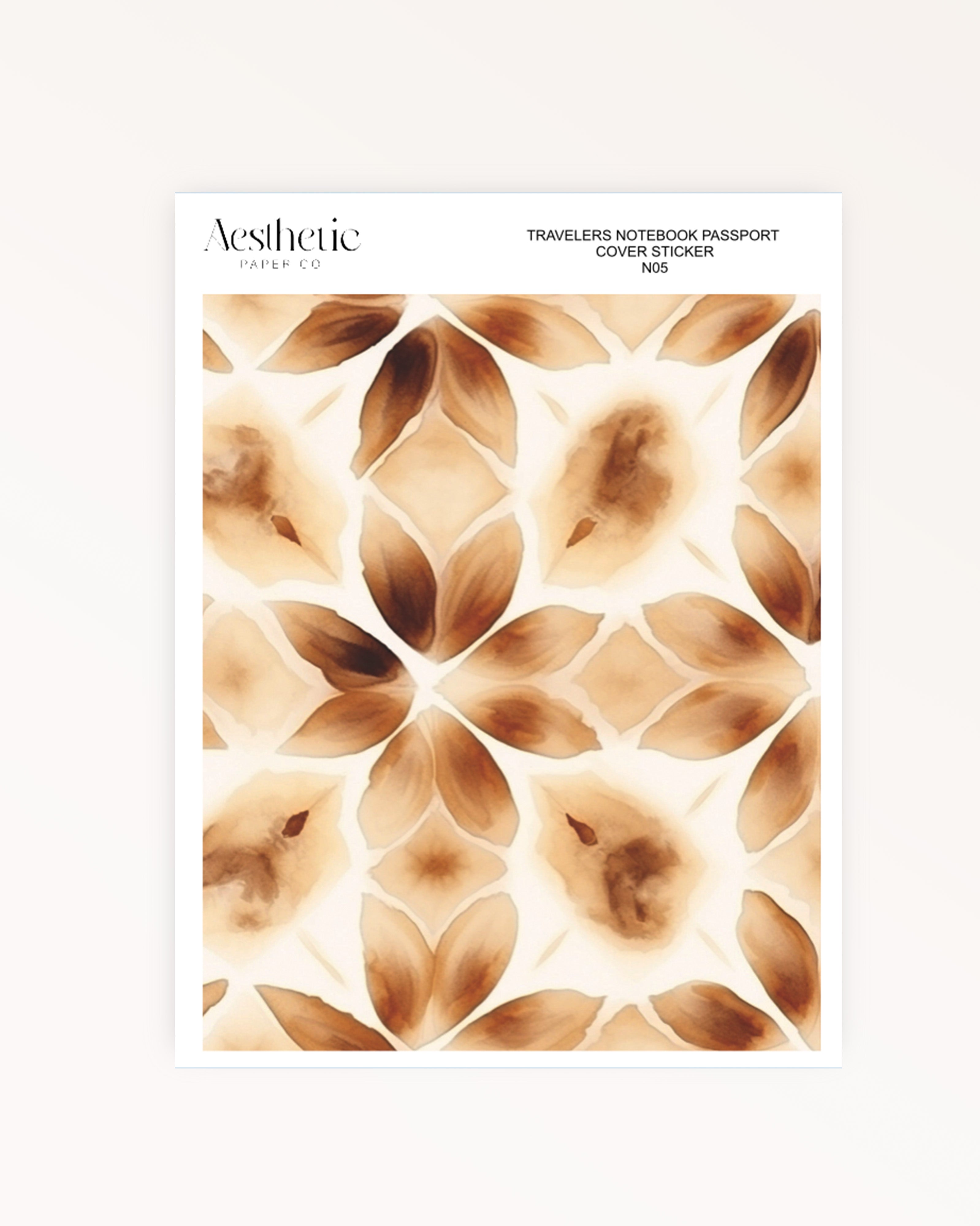 Traveler's Notebook Sticker Cover | COFFEE | Passport