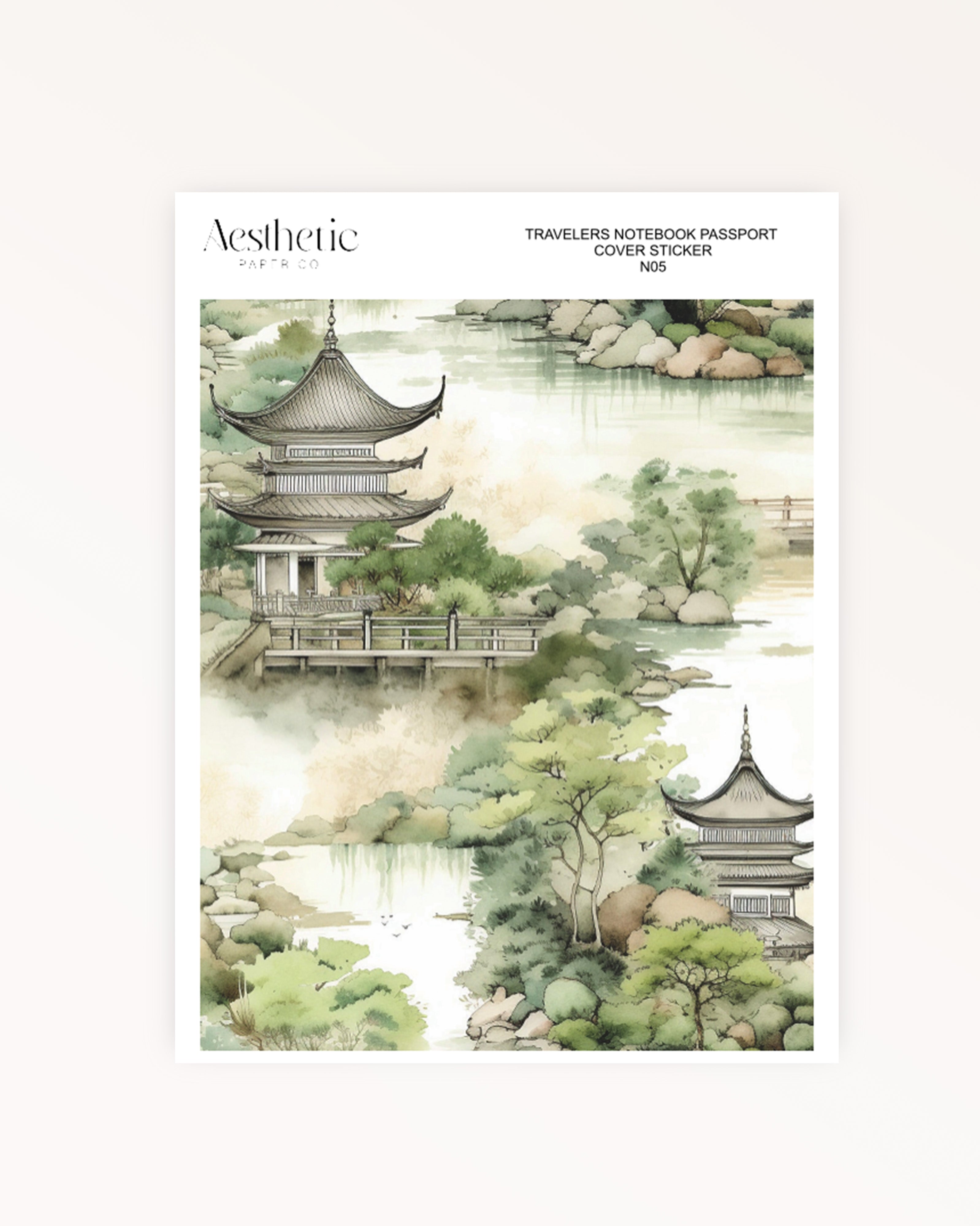 Traveler's Notebook Sticker Cover | CALM MEDITATION | Passport