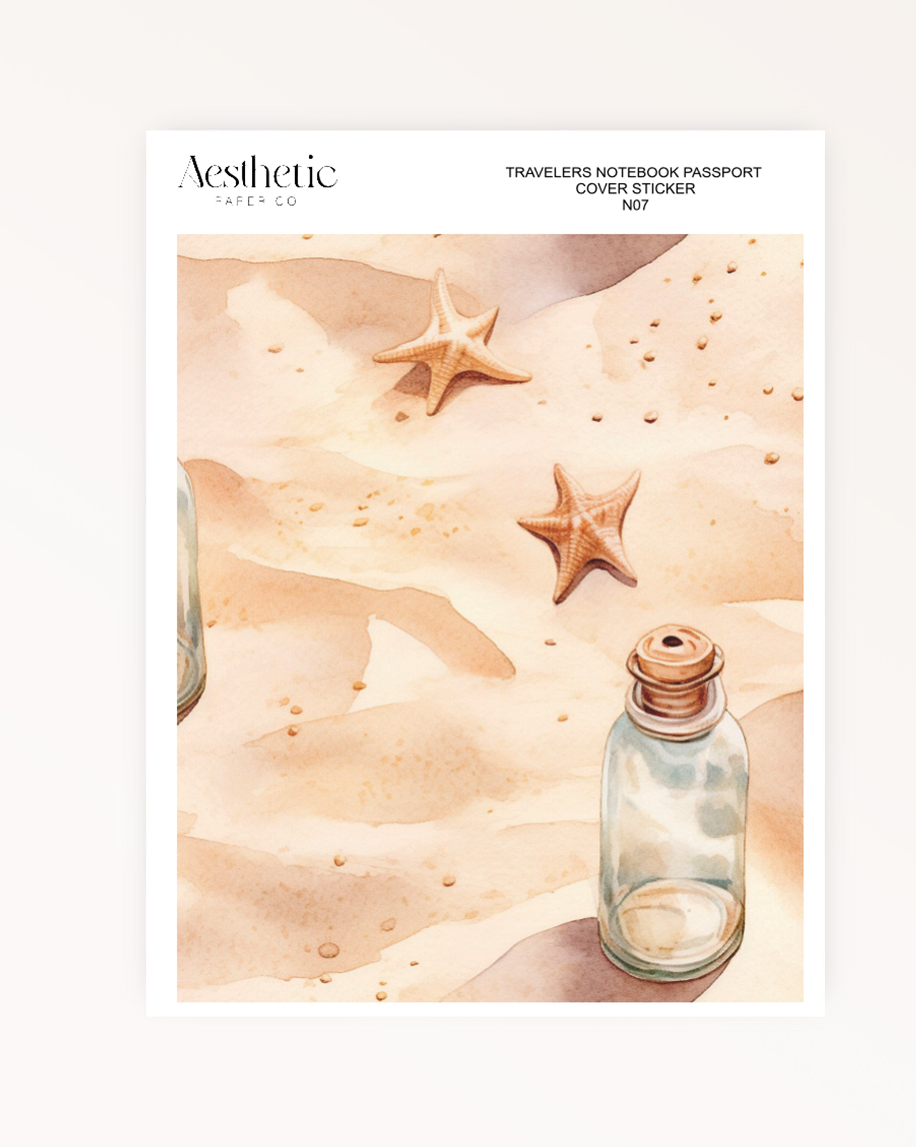 Traveler's Notebook Sticker Cover | BEACH | Passport