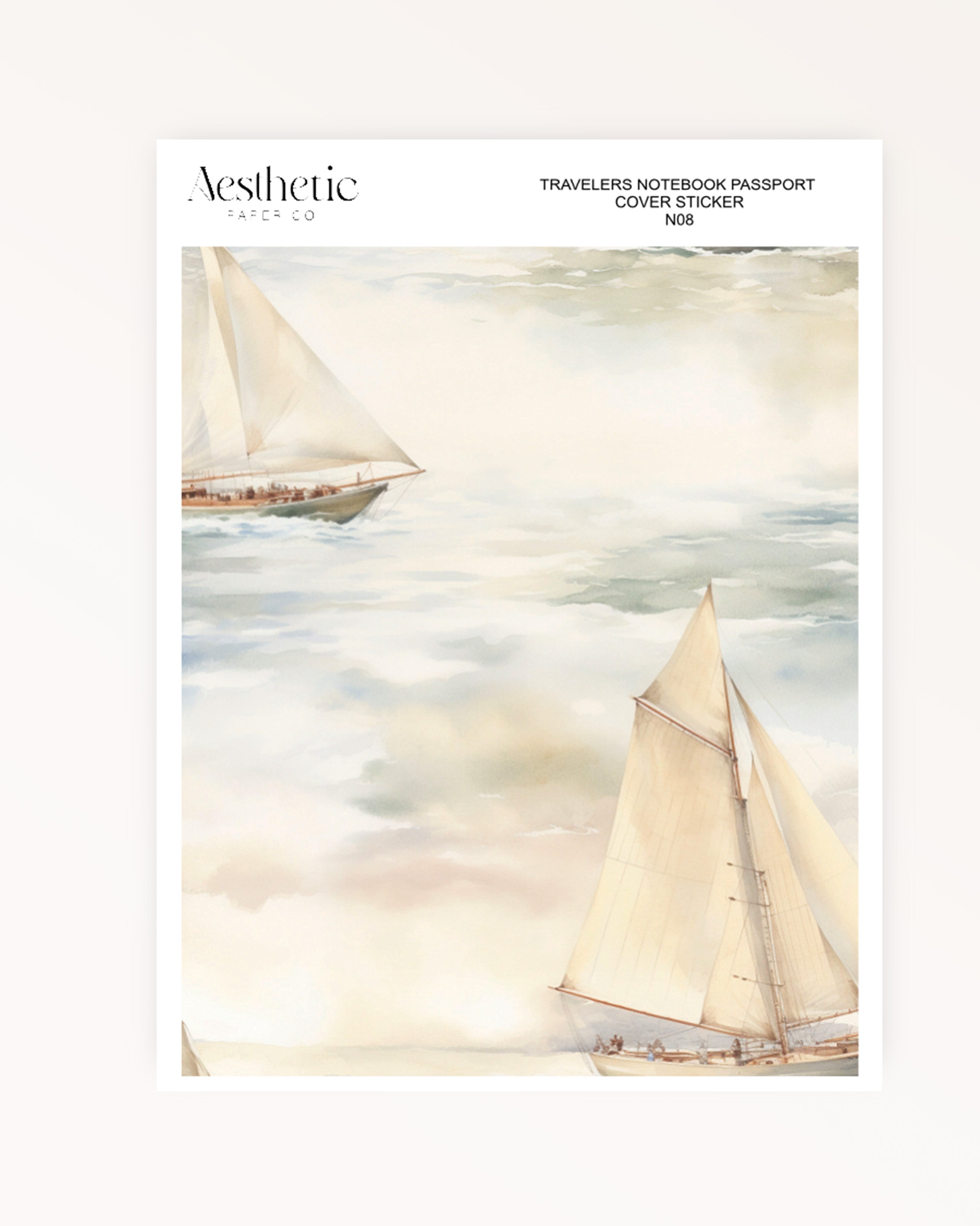 Traveler's Notebook Sticker Cover | BEACH | Passport