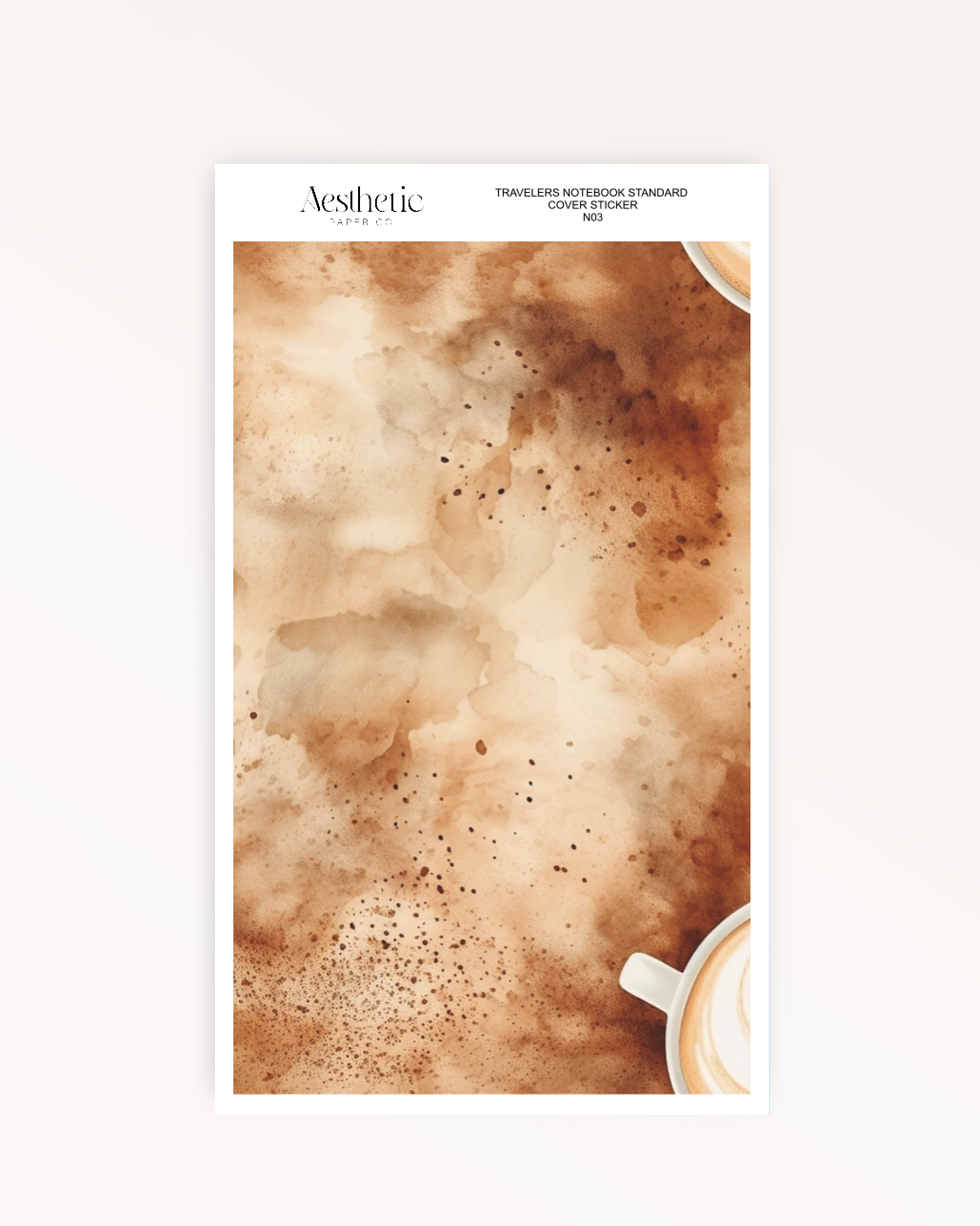 Traveler's Notebook Sticker Cover | COFFEE | STANDARD