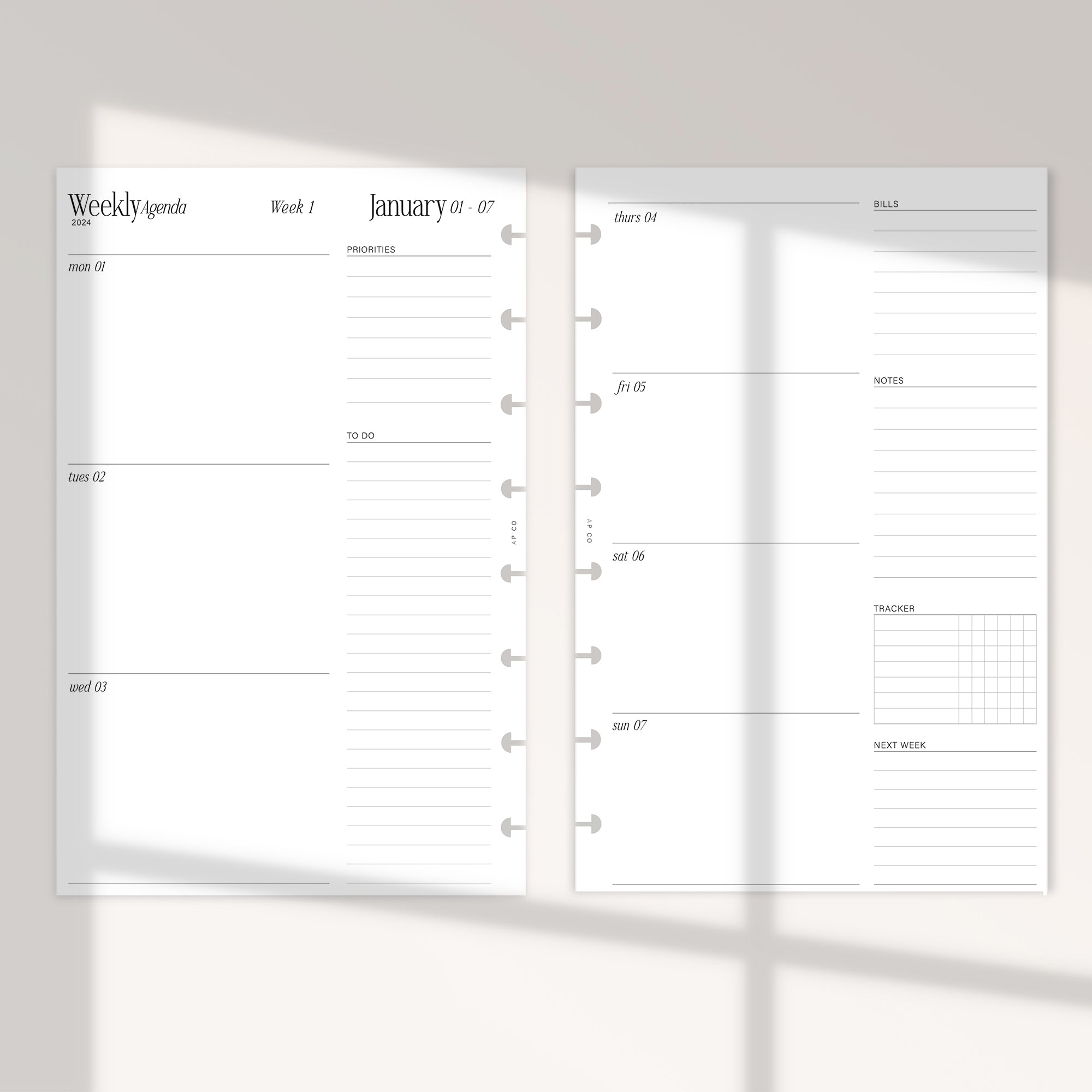 2024 WEEK ON TWO PAGE | WO2P