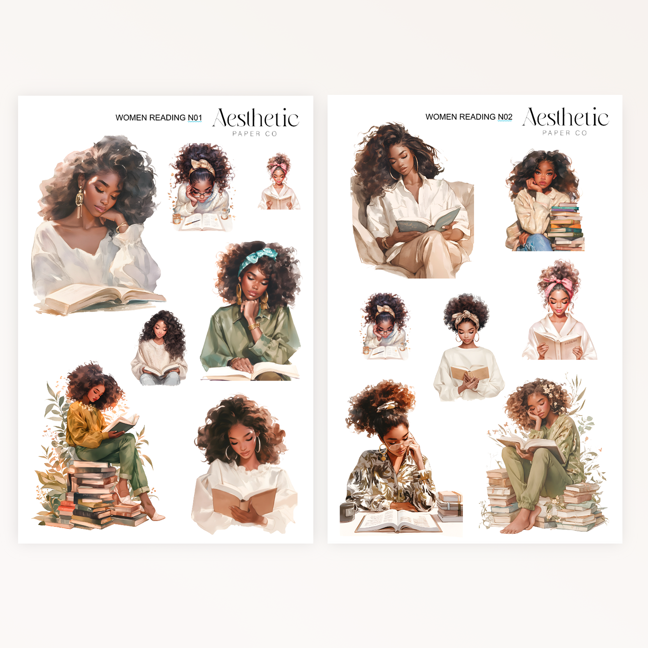 WOMEN READING V1 | STICKERS
