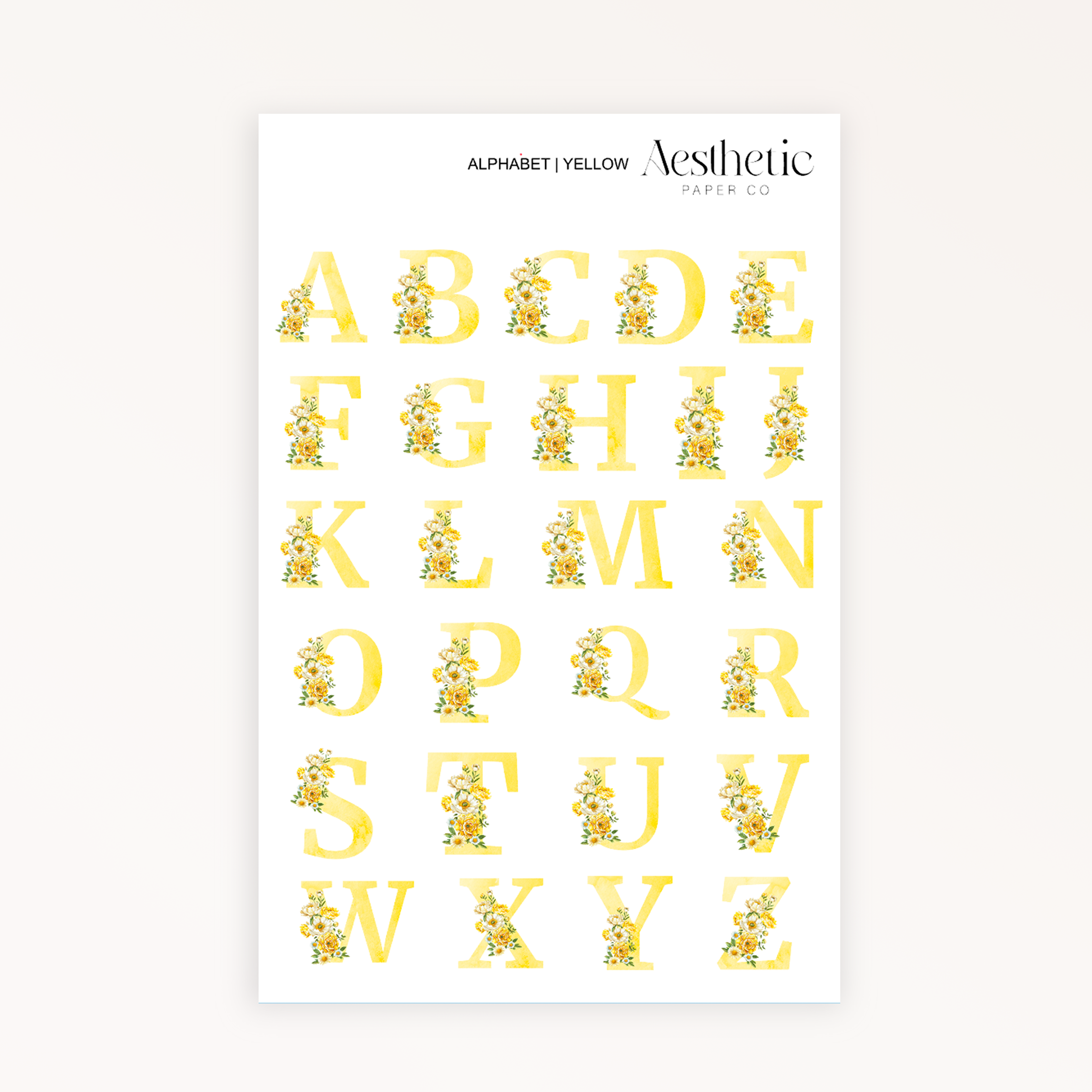 ALPHABET YELLOW | STICKERS